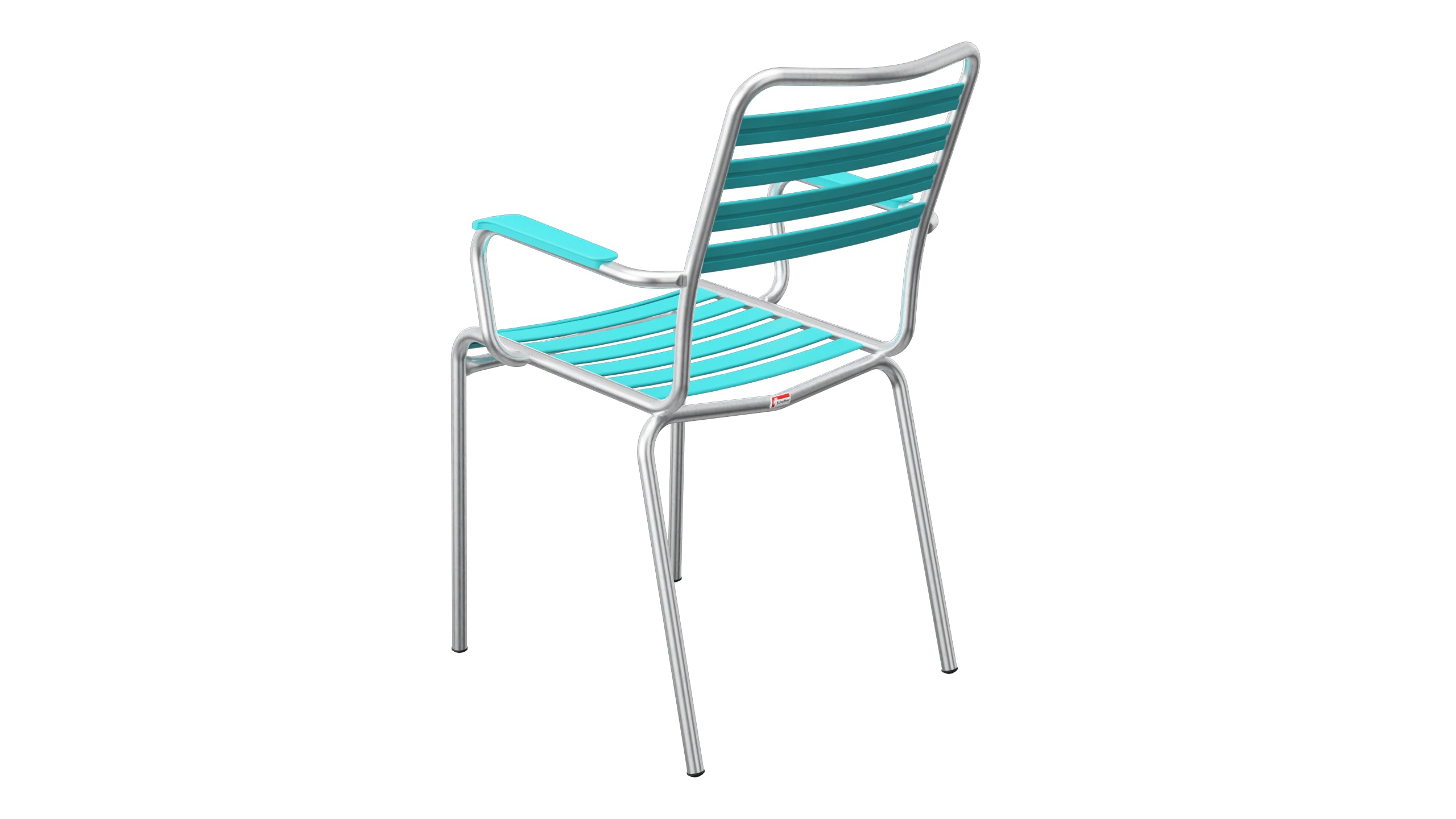 Rigi Lättli-Gartenstuhl mit Armlehne in Türkis präsentiert im Onlineshop von KAQTU Design AG. Gartenstuhl mit Armlehnen ist von Schaffner