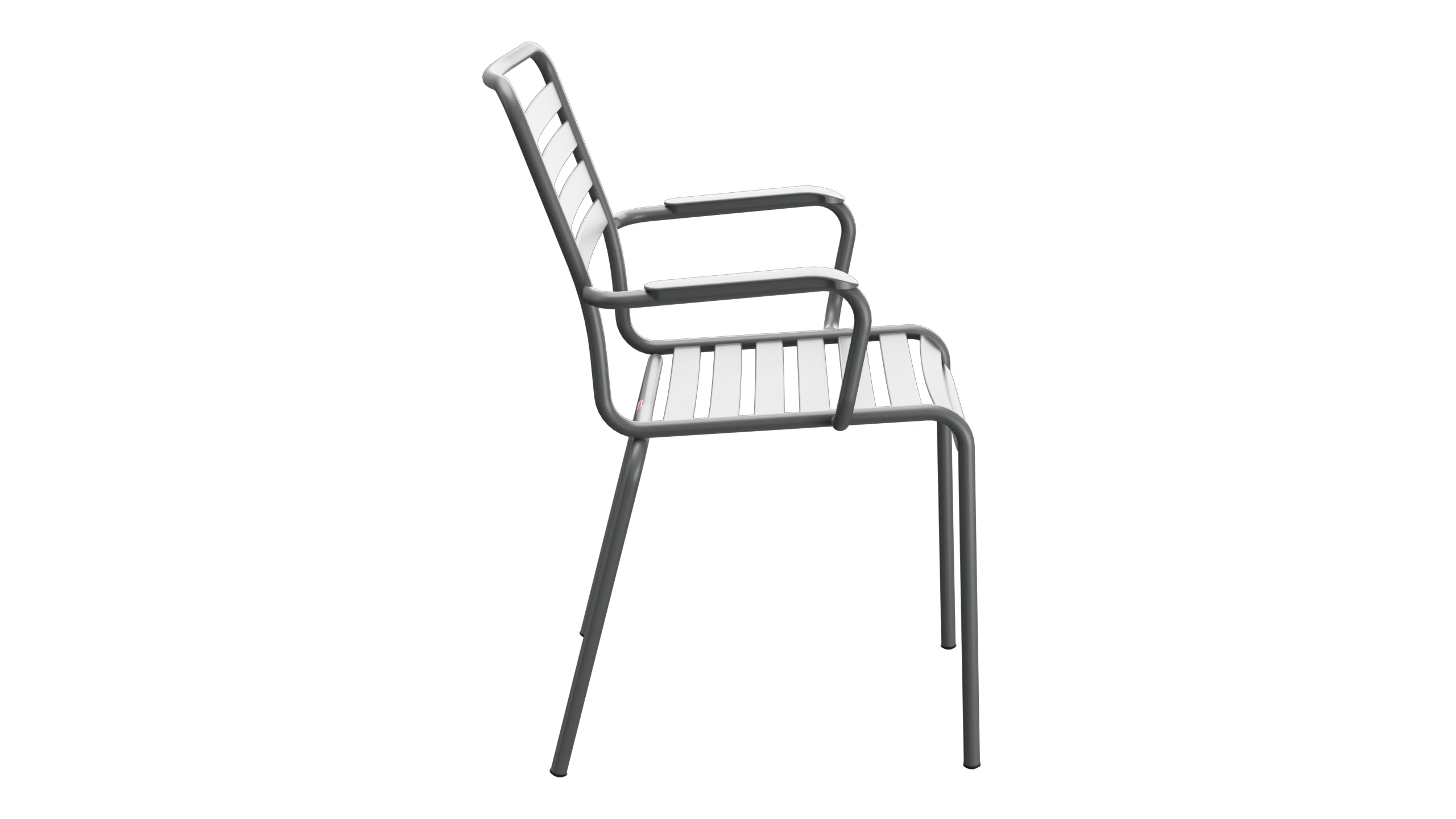 Rigi Lättli-Gartenstuhl mit Armlehne in Graphit präsentiert im Onlineshop von KAQTU Design AG. Gartenstuhl mit Armlehnen ist von Schaffner
