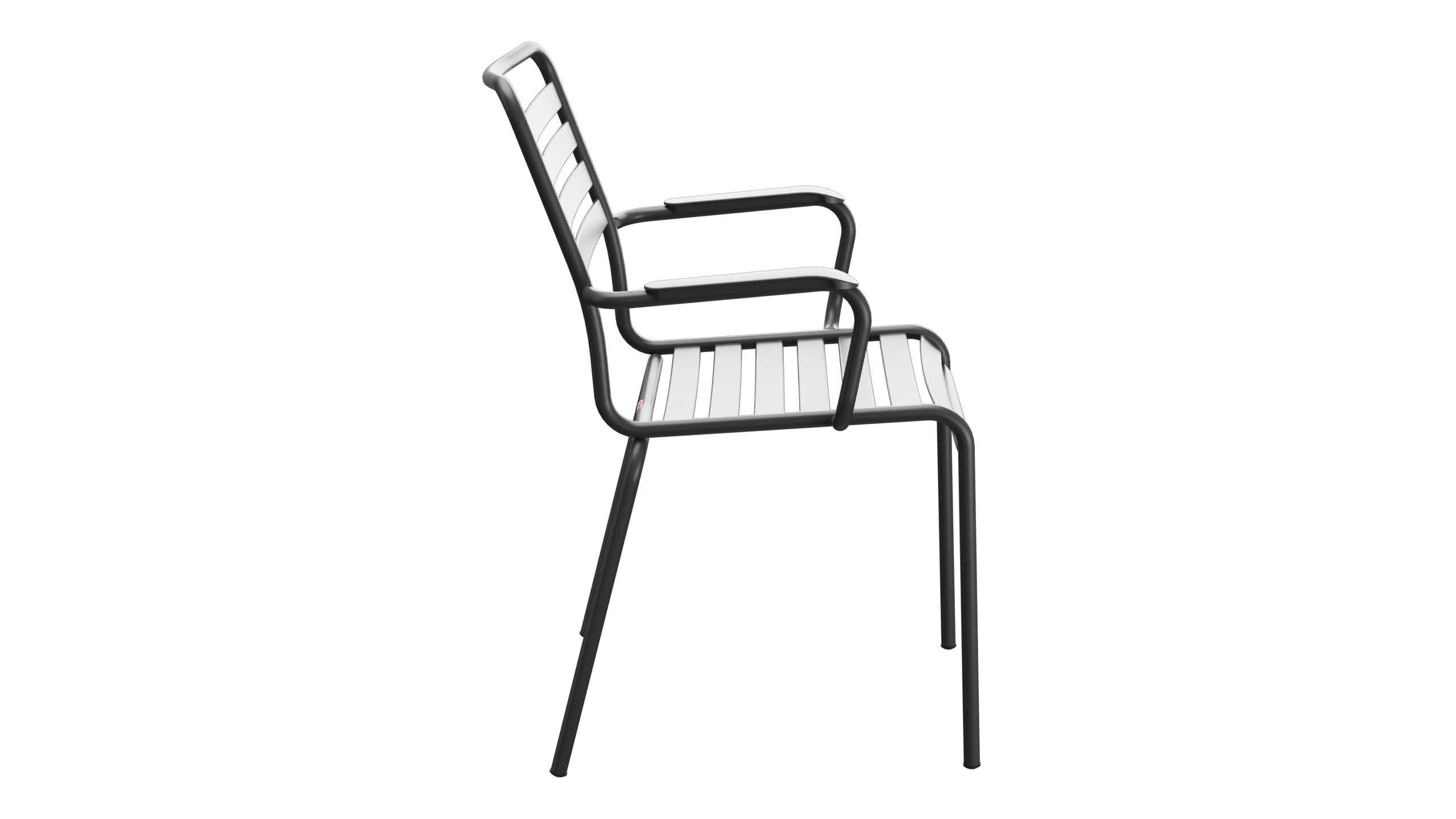 Rigi Lättli-Gartenstuhl mit Armlehne in Anthrazit präsentiert im Onlineshop von KAQTU Design AG. Gartenstuhl mit Armlehnen ist von Schaffner