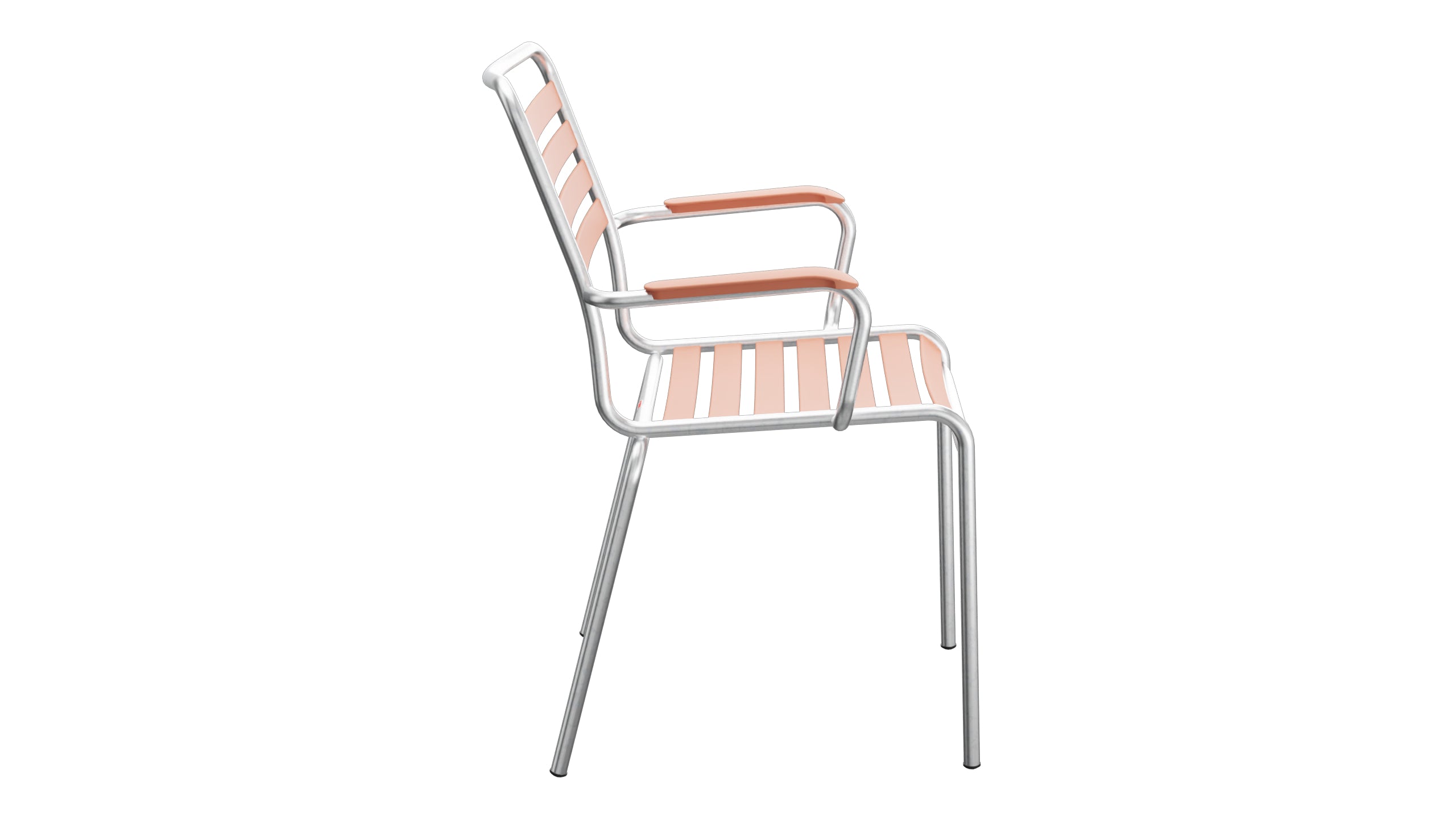 Rigi Lättli-Gartenstuhl mit Armlehne in Pastellterracotta präsentiert im Onlineshop von KAQTU Design AG. Gartenstuhl mit Armlehnen ist von Schaffner