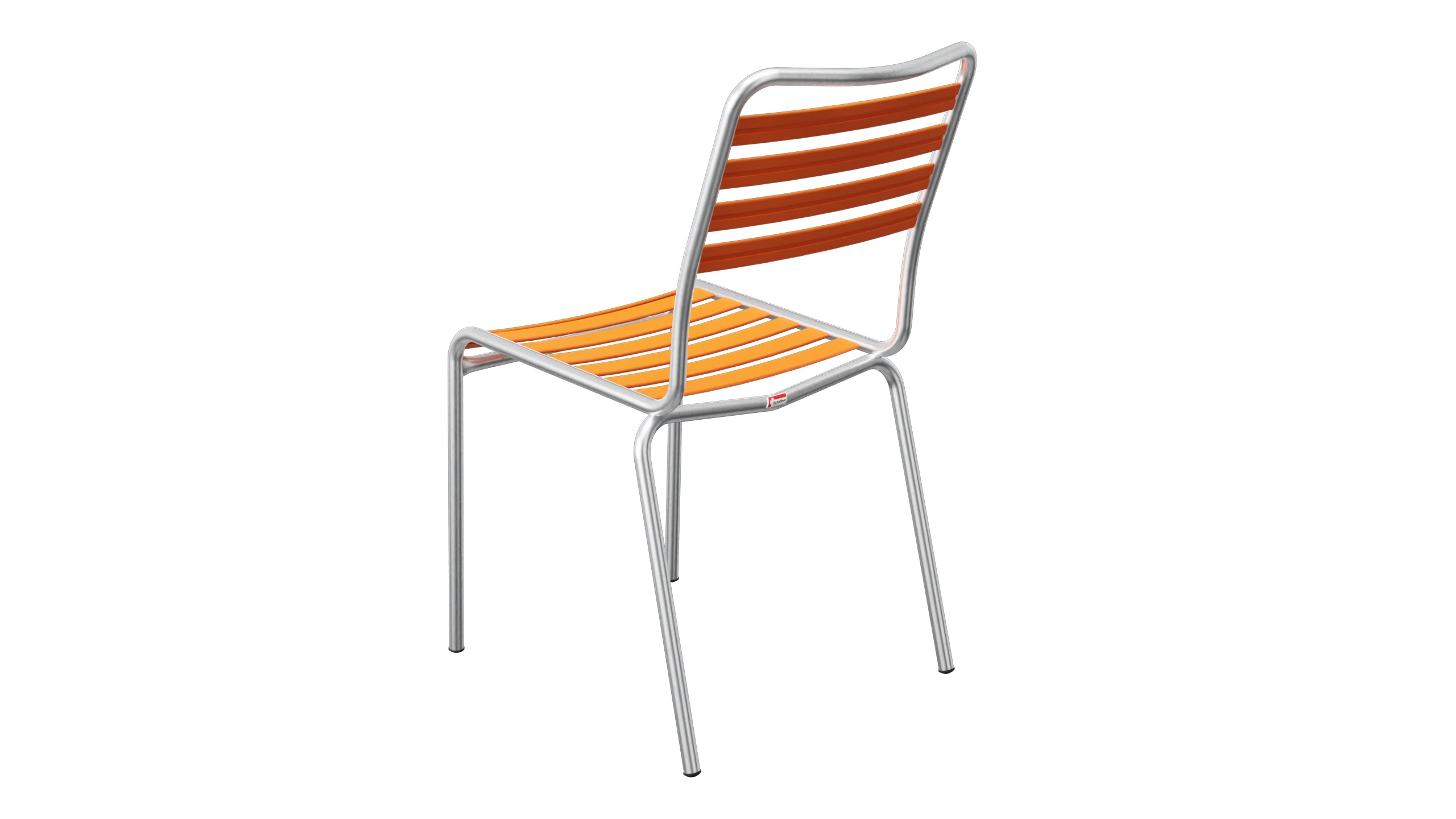Rigi Lättli-Gartenstuhl ohne Armlehne in Orange präsentiert im Onlineshop von KAQTU Design AG. Gartenstuhl ist von Schaffner