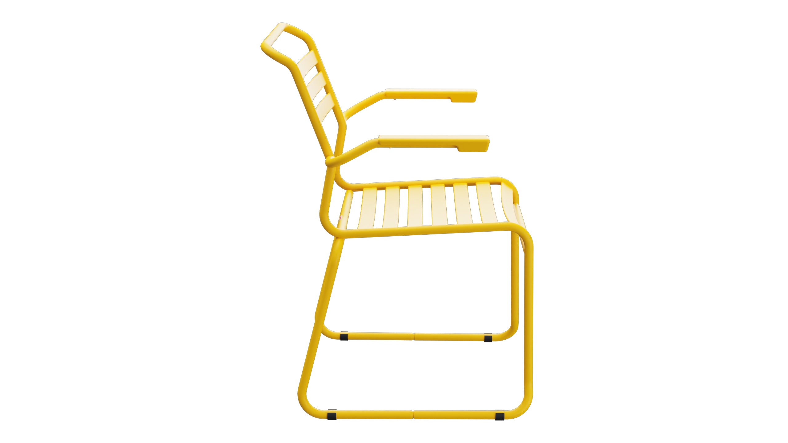 Säntis Lättli-Gartenstuhl mit Armlehne Kufen in Gelb präsentiert im Onlineshop von KAQTU Design AG. Gartenstuhl mit Armlehnen ist von Schaffner