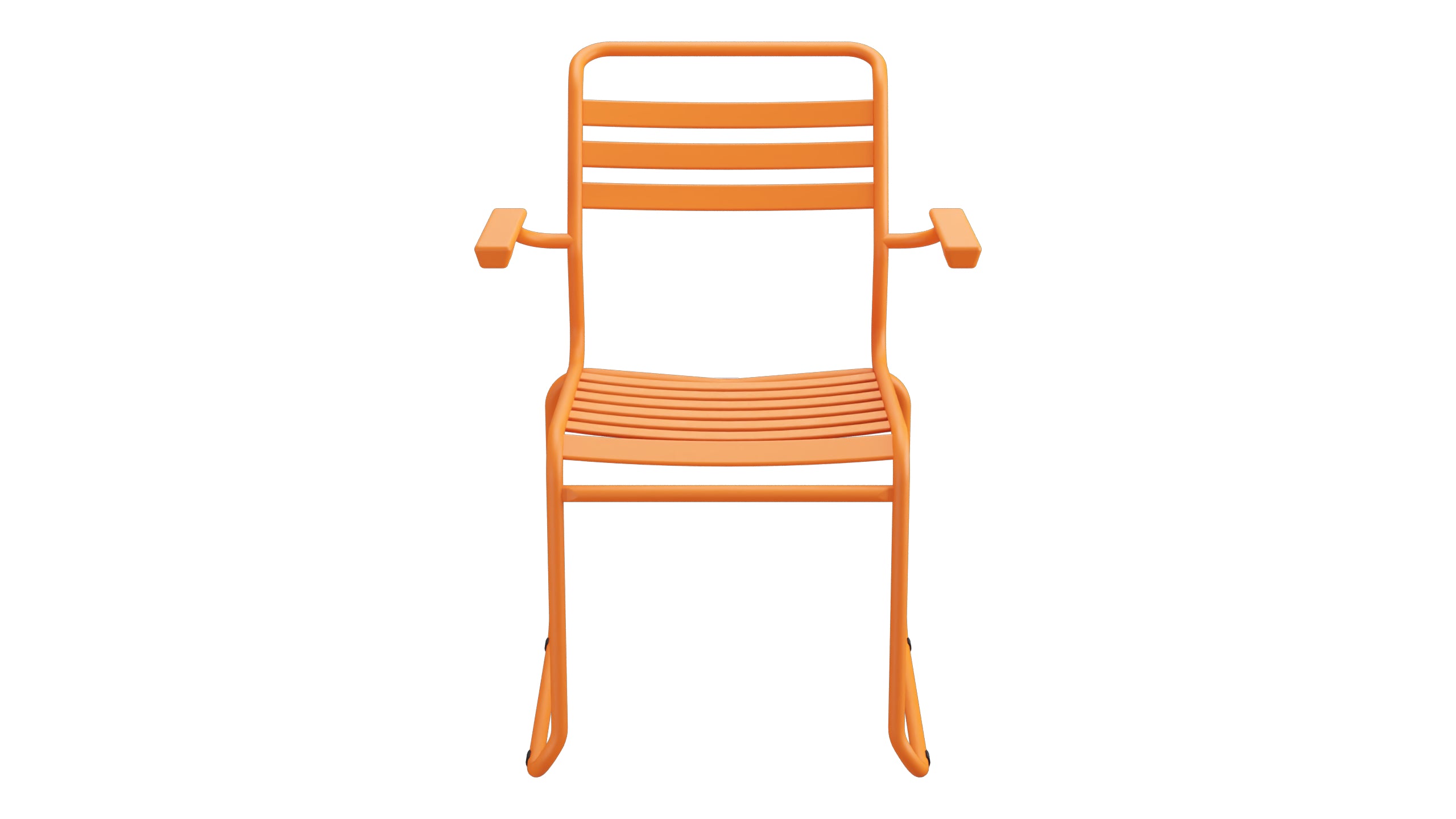 Säntis Lättli-Gartenstuhl mit Armlehne Kufen in Orange präsentiert im Onlineshop von KAQTU Design AG. Gartenstuhl mit Armlehnen ist von Schaffner