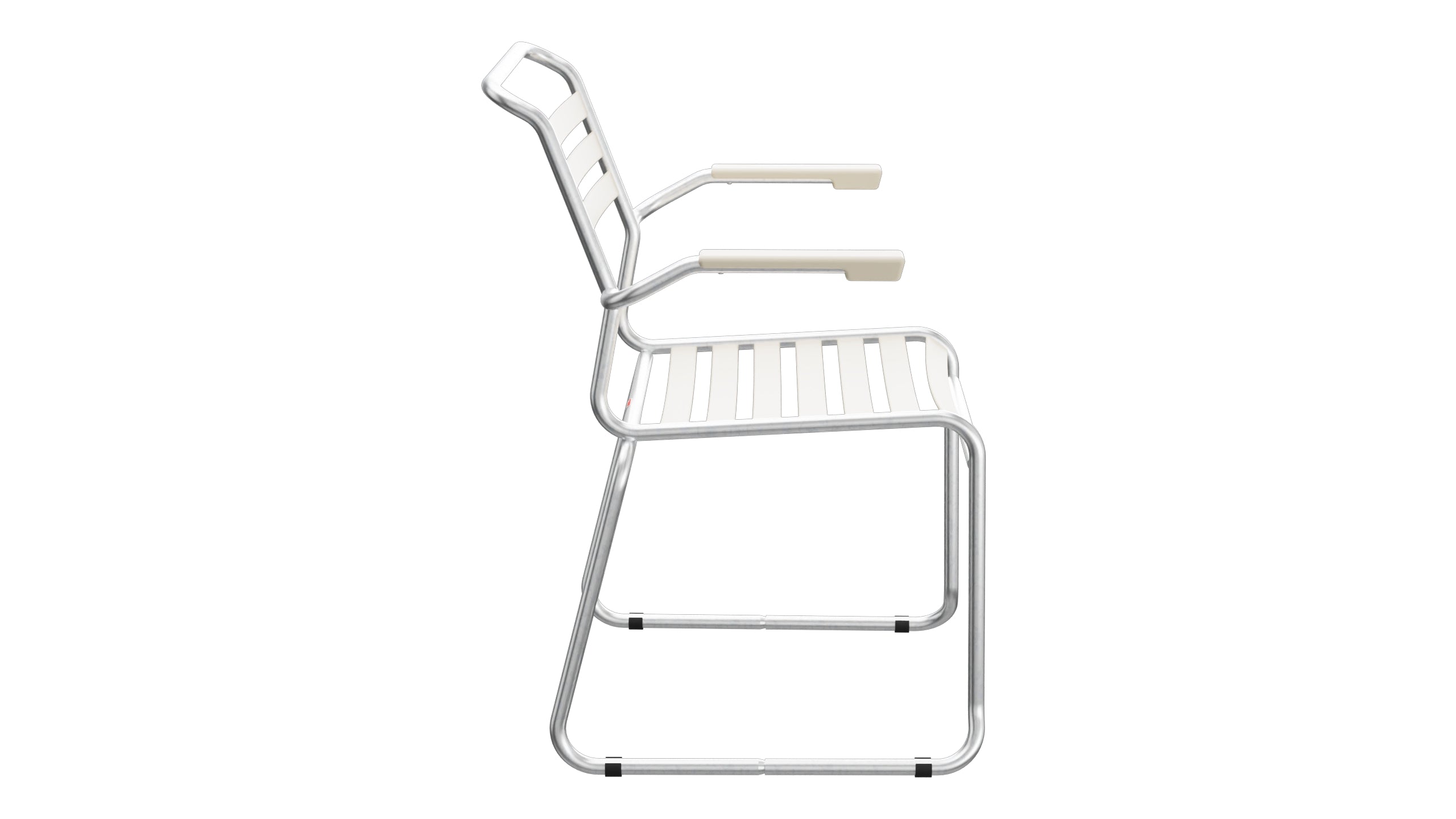Säntis Lättli-Gartenstuhl mit Armlehne Kufen in Pastellsand präsentiert im Onlineshop von KAQTU Design AG. Gartenstuhl mit Armlehnen ist von Schaffner
