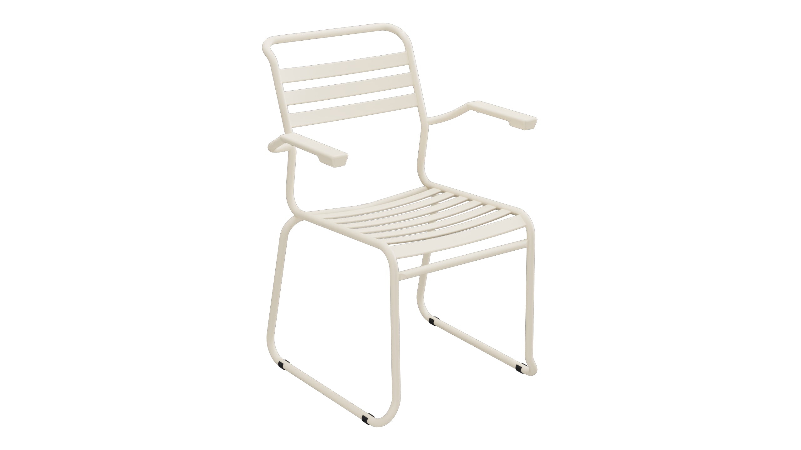 Säntis Lättli-Gartenstuhl mit Armlehne Kufen in Pastellsand präsentiert im Onlineshop von KAQTU Design AG. Gartenstuhl mit Armlehnen ist von Schaffner
