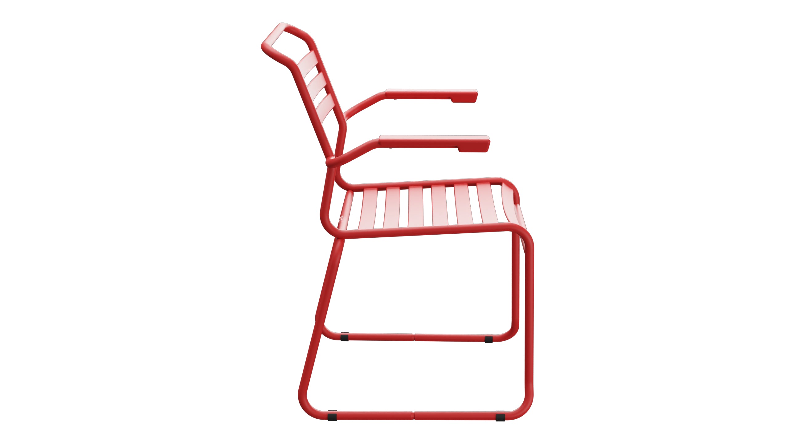 Säntis Lättli-Gartenstuhl mit Armlehne Kufen in Rot präsentiert im Onlineshop von KAQTU Design AG. Gartenstuhl mit Armlehnen ist von Schaffner
