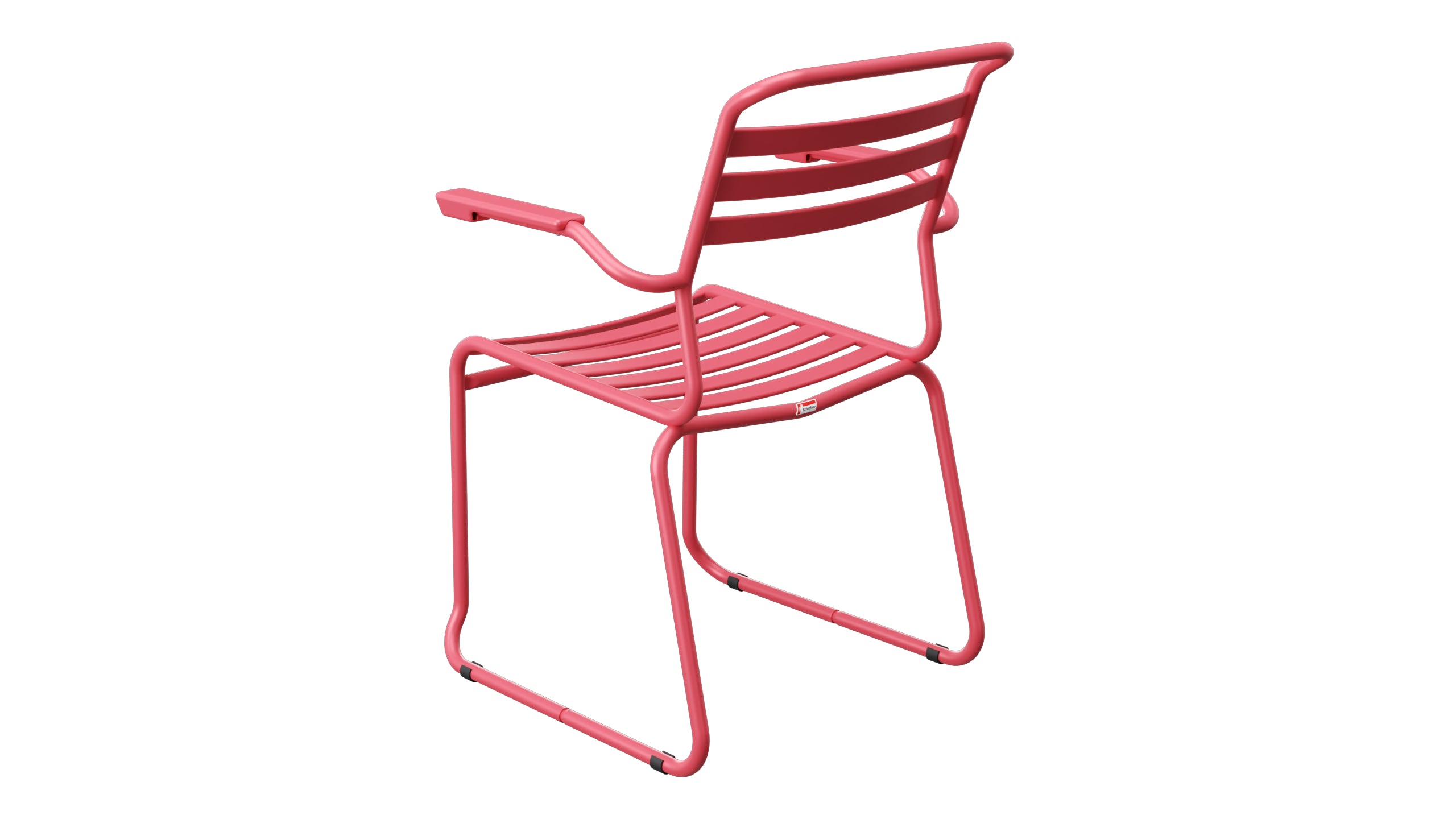 Säntis Lättli-Gartenstuhl mit Armlehne Kufen in Ahornrot präsentiert im Onlineshop von KAQTU Design AG. Gartenstuhl mit Armlehnen ist von Schaffner