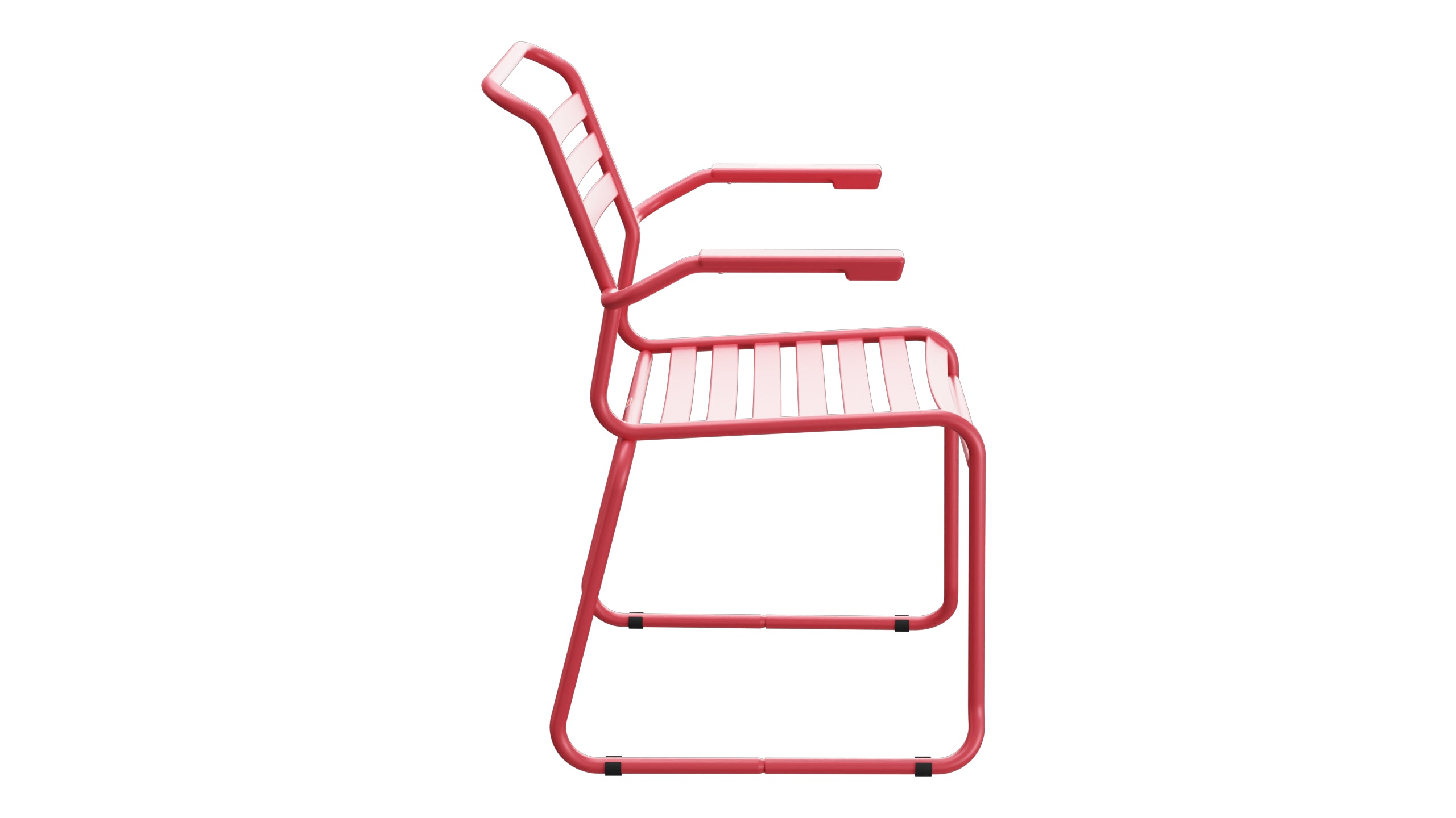 Säntis Lättli-Gartenstuhl mit Armlehne Kufen in Ahornrot präsentiert im Onlineshop von KAQTU Design AG. Gartenstuhl mit Armlehnen ist von Schaffner
