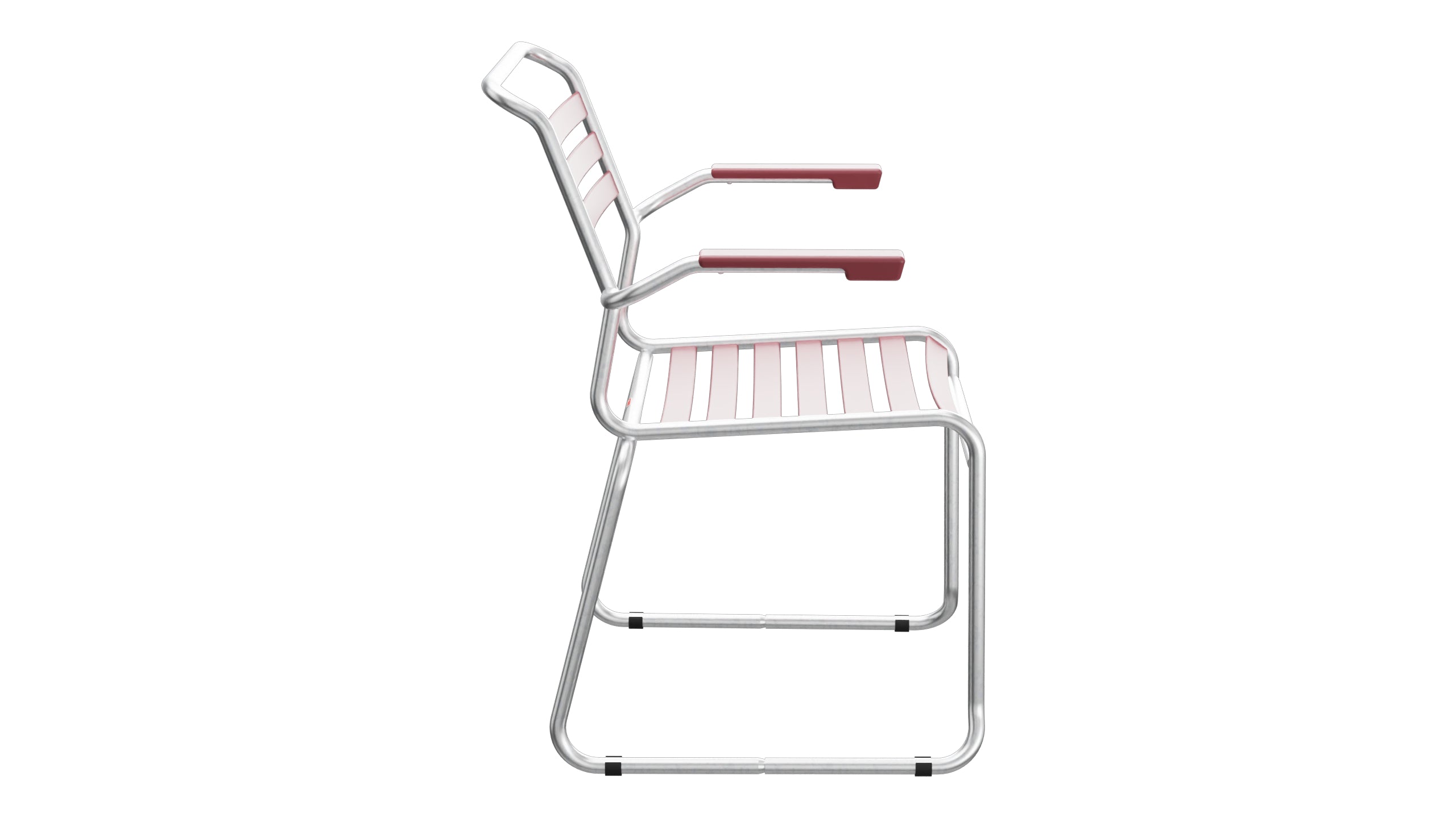 Säntis Lättli-Gartenstuhl mit Armlehne Kufen in Bordeaux präsentiert im Onlineshop von KAQTU Design AG. Gartenstuhl mit Armlehnen ist von Schaffner
