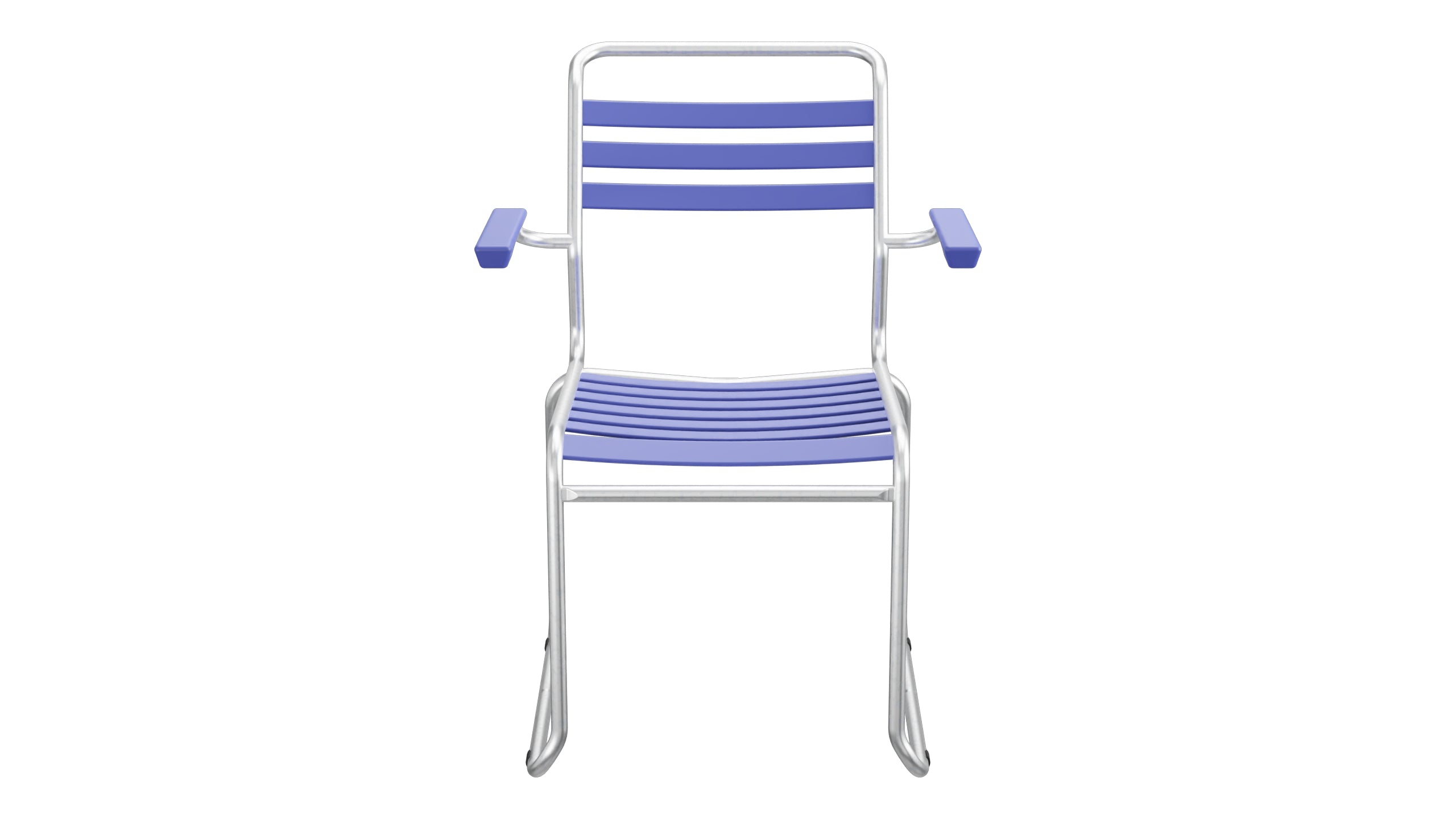 Säntis Lättli-Gartenstuhl mit Armlehne Kufen in Blau präsentiert im Onlineshop von KAQTU Design AG. Gartenstuhl mit Armlehnen ist von Schaffner
