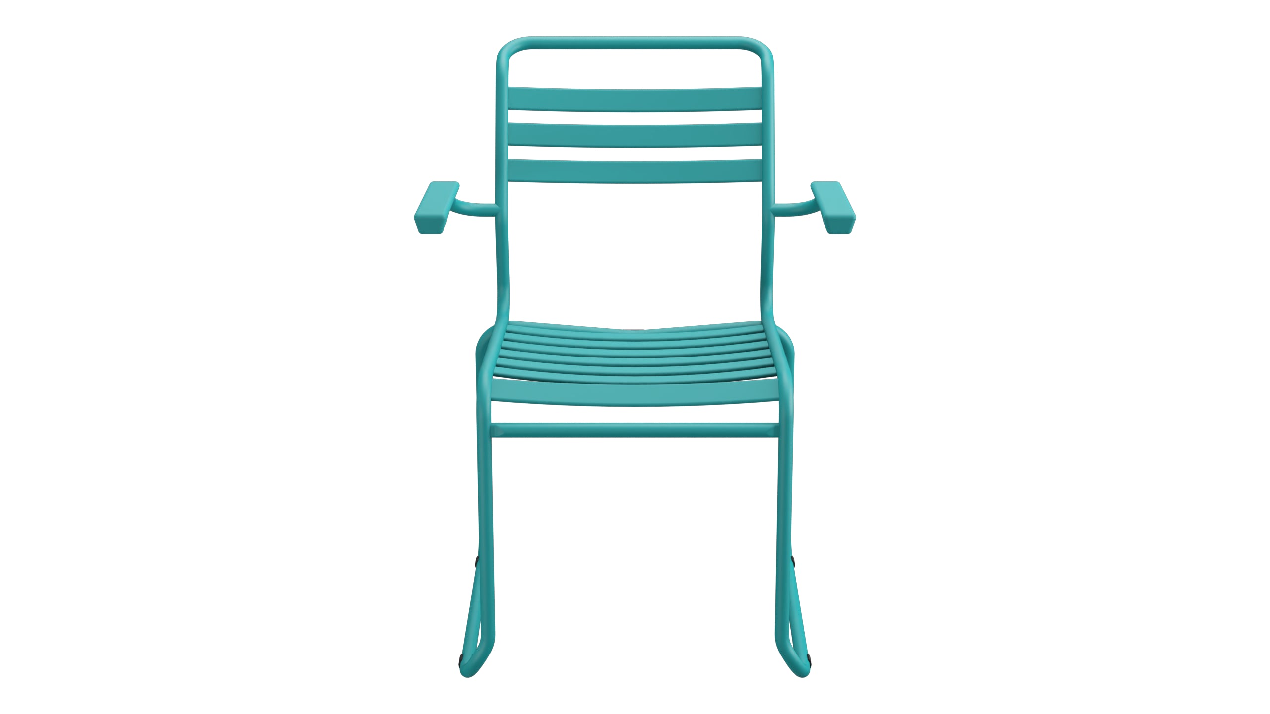 Säntis Lättli-Gartenstuhl mit Armlehne Kufen in Kaliblau präsentiert im Onlineshop von KAQTU Design AG. Gartenstuhl mit Armlehnen ist von Schaffner