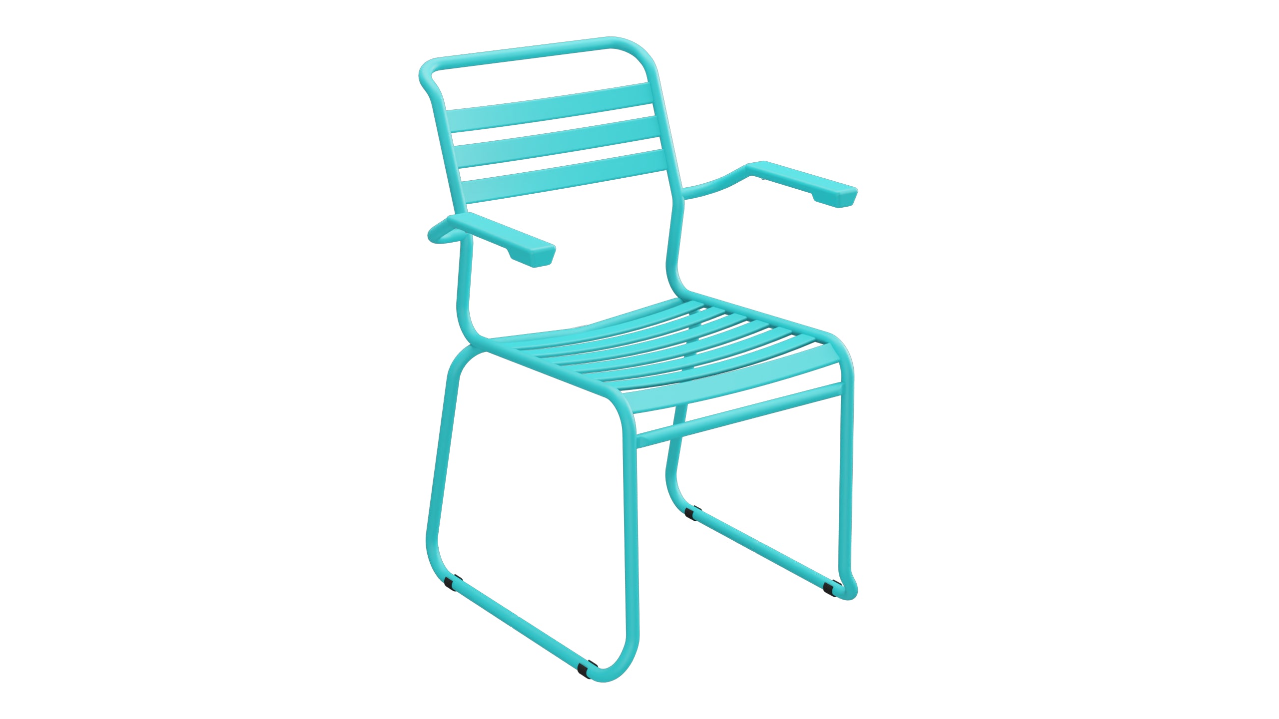 Säntis Lättli-Gartenstuhl mit Armlehne Kufen in Türkis präsentiert im Onlineshop von KAQTU Design AG. Gartenstuhl mit Armlehnen ist von Schaffner