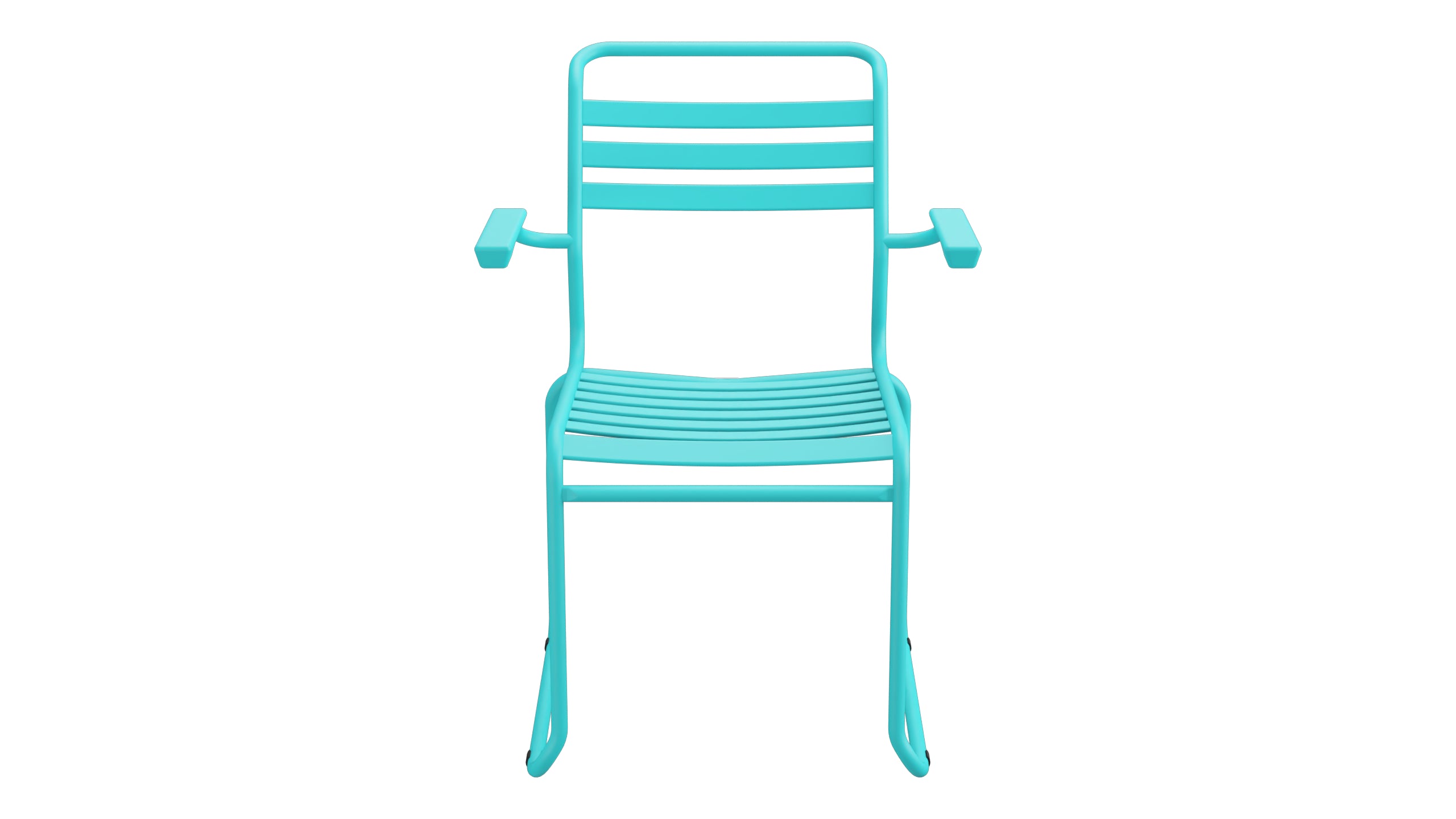 Säntis Lättli-Gartenstuhl mit Armlehne Kufen in Türkis präsentiert im Onlineshop von KAQTU Design AG. Gartenstuhl mit Armlehnen ist von Schaffner