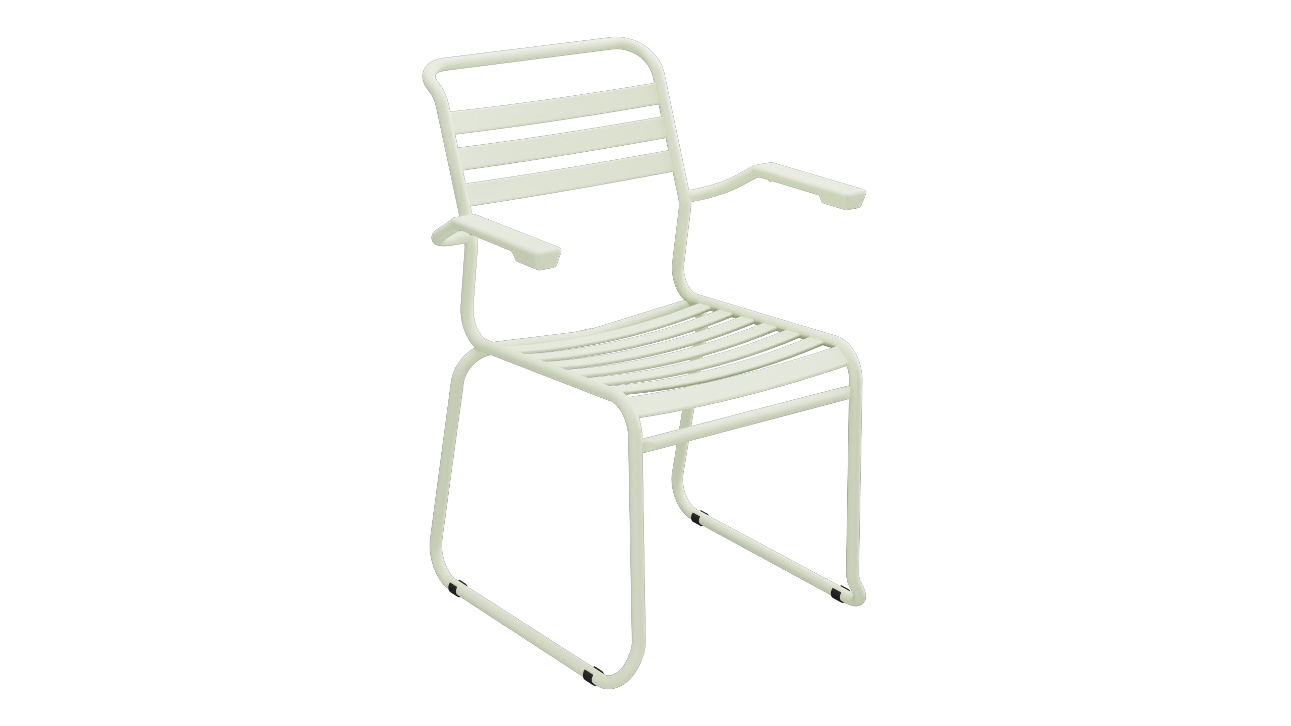 Säntis Lättli-Gartenstuhl mit Armlehne Kufen in Pastellgrün präsentiert im Onlineshop von KAQTU Design AG. Gartenstuhl mit Armlehnen ist von Schaffner