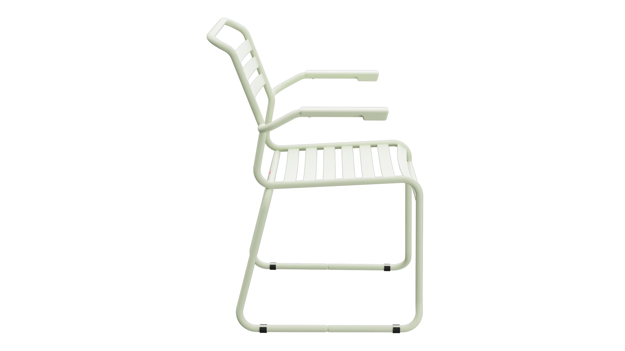 Säntis Lättli-Gartenstuhl mit Armlehne Kufen in Pastellgrün präsentiert im Onlineshop von KAQTU Design AG. Gartenstuhl mit Armlehnen ist von Schaffner