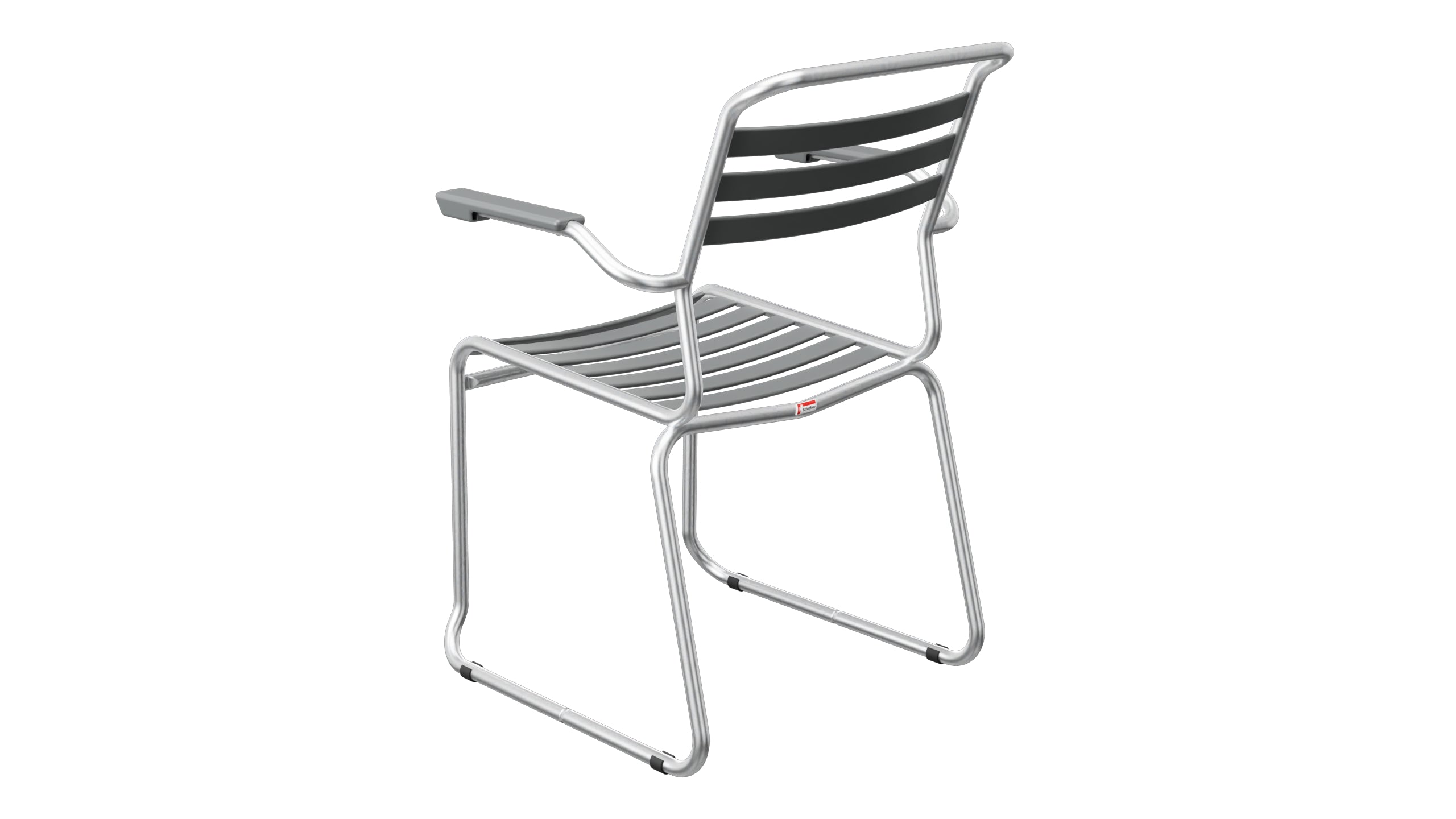 Säntis Lättli-Gartenstuhl mit Armlehne Kufen in Graphit präsentiert im Onlineshop von KAQTU Design AG. Gartenstuhl mit Armlehnen ist von Schaffner