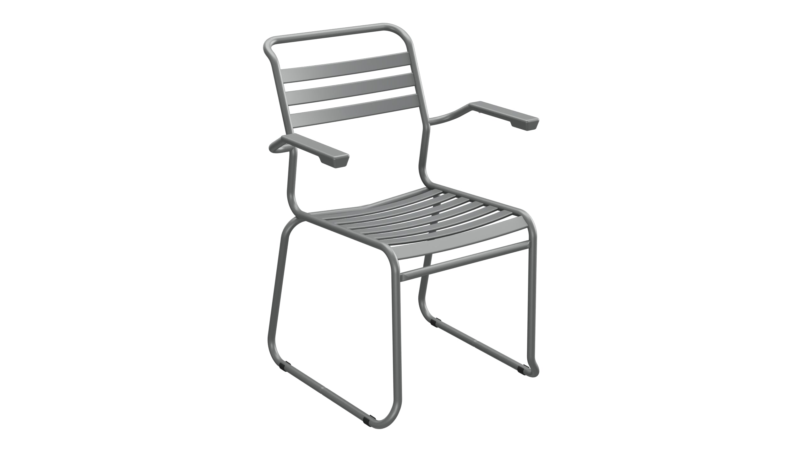 Säntis Lättli-Gartenstuhl mit Armlehne Kufen in Graphit präsentiert im Onlineshop von KAQTU Design AG. Gartenstuhl mit Armlehnen ist von Schaffner