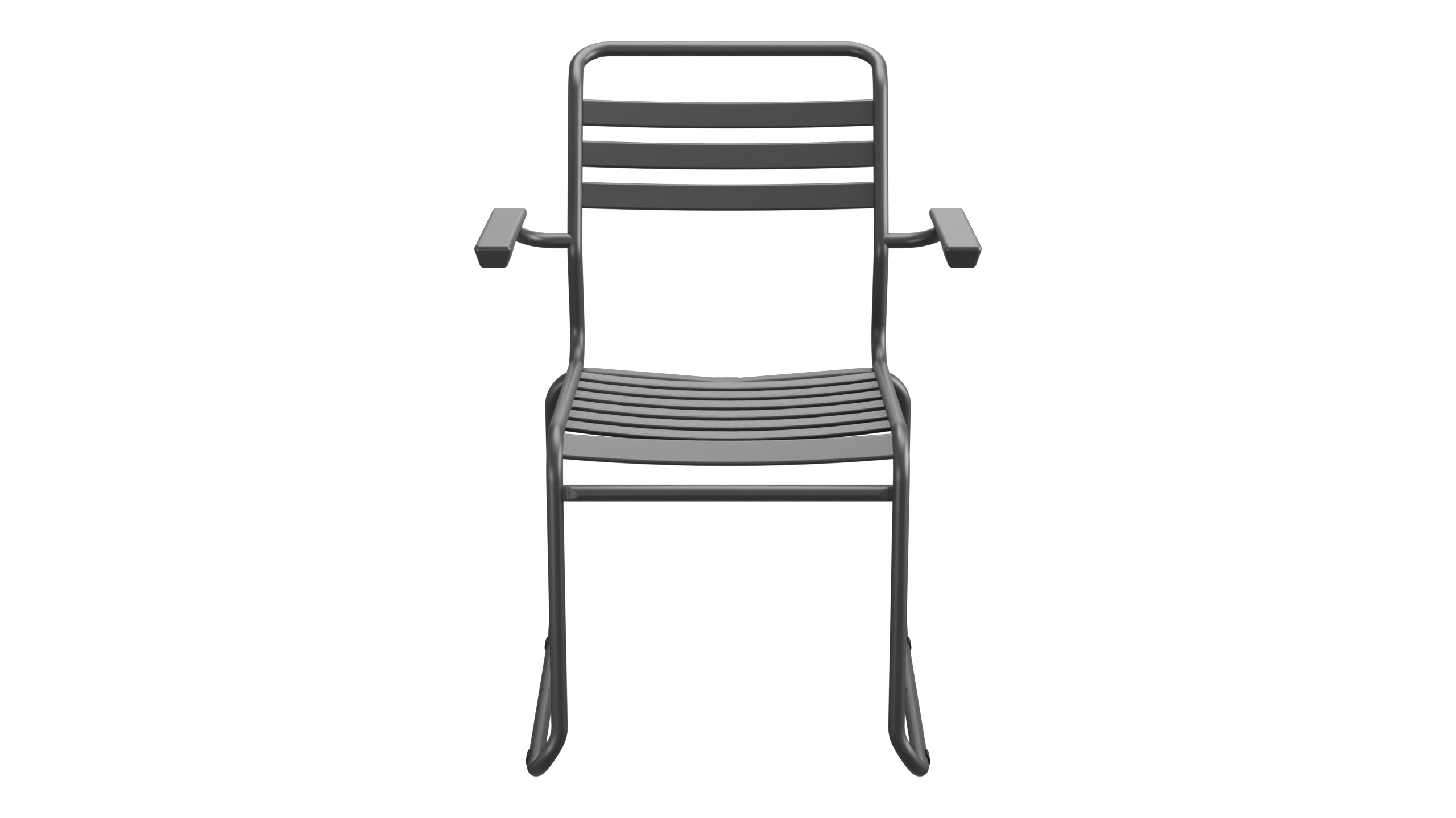 Säntis Lättli-Gartenstuhl mit Armlehne Kufen in Anthrazit präsentiert im Onlineshop von KAQTU Design AG. Gartenstuhl mit Armlehnen ist von Schaffner