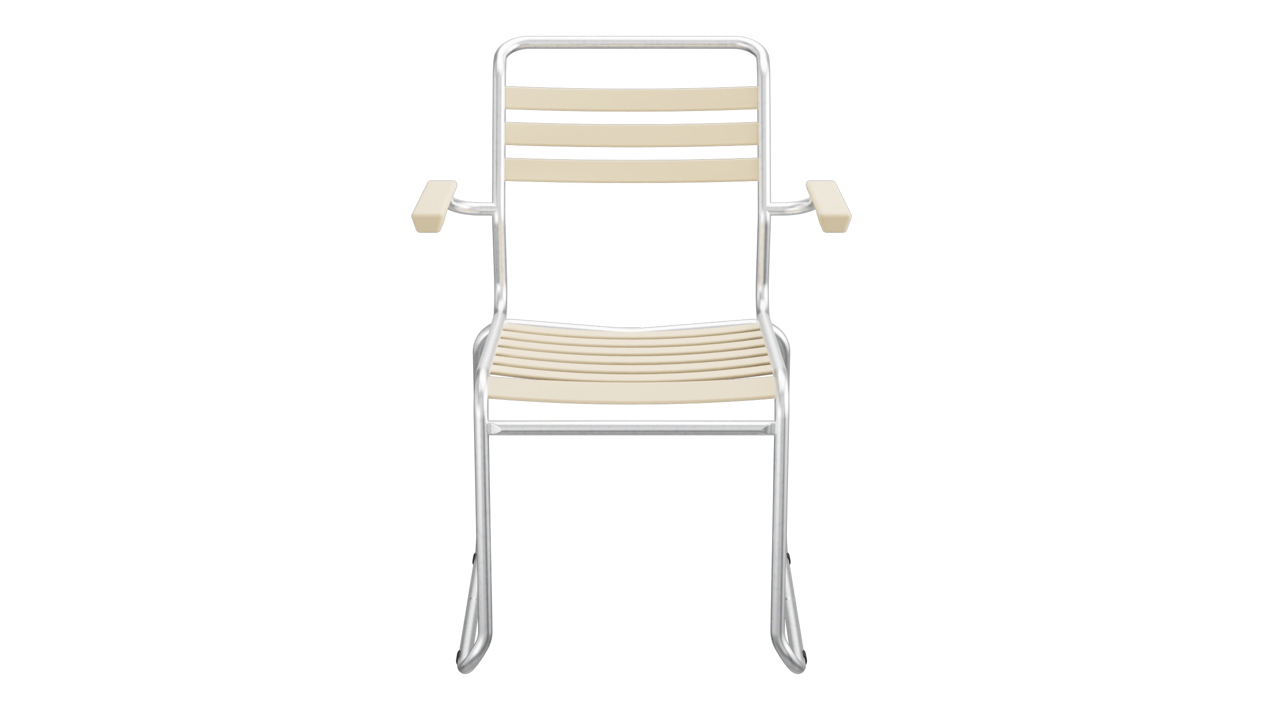 Säntis Lättli-Gartenstuhl mit Armlehne Kufen in Pastellbraun präsentiert im Onlineshop von KAQTU Design AG. Gartenstuhl mit Armlehnen ist von Schaffner