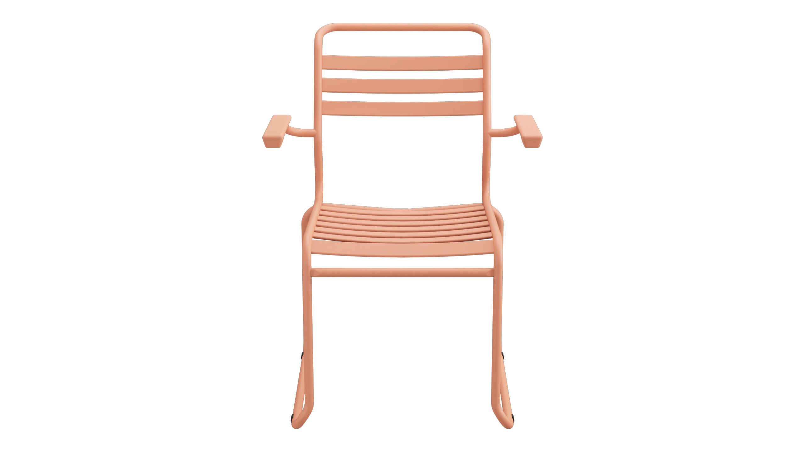 Säntis Lättli-Gartenstuhl mit Armlehne Kufen in Pastellterracotta präsentiert im Onlineshop von KAQTU Design AG. Gartenstuhl mit Armlehnen ist von Schaffner