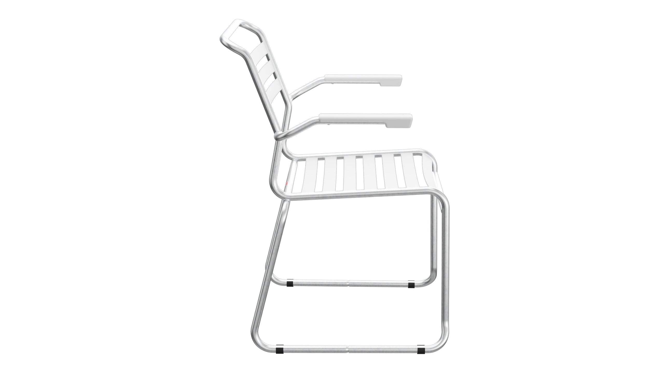 Säntis Lättli-Gartenstuhl mit Armlehne Kufen in Weiss präsentiert im Onlineshop von KAQTU Design AG. Gartenstuhl mit Armlehnen ist von Schaffner