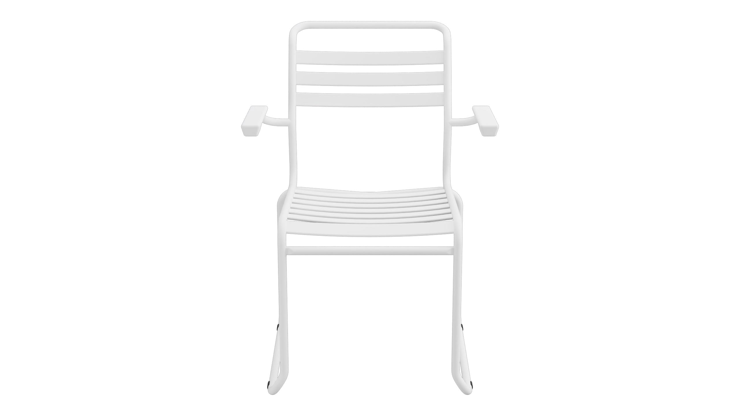 Säntis Lättli-Gartenstuhl mit Armlehne Kufen in Weiss präsentiert im Onlineshop von KAQTU Design AG. Gartenstuhl mit Armlehnen ist von Schaffner