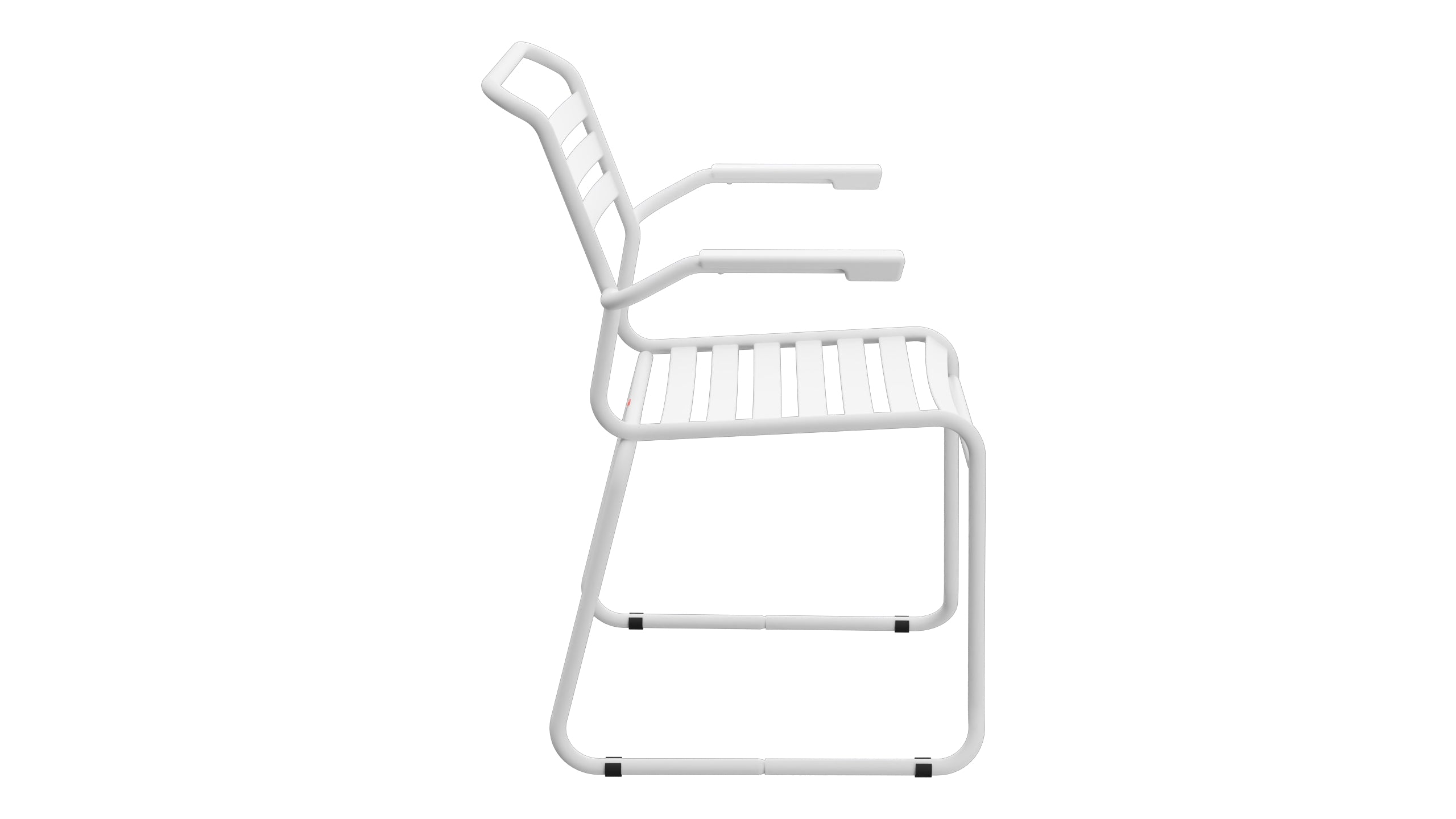 Säntis Lättli-Gartenstuhl mit Armlehne Kufen in Weiss präsentiert im Onlineshop von KAQTU Design AG. Gartenstuhl mit Armlehnen ist von Schaffner
