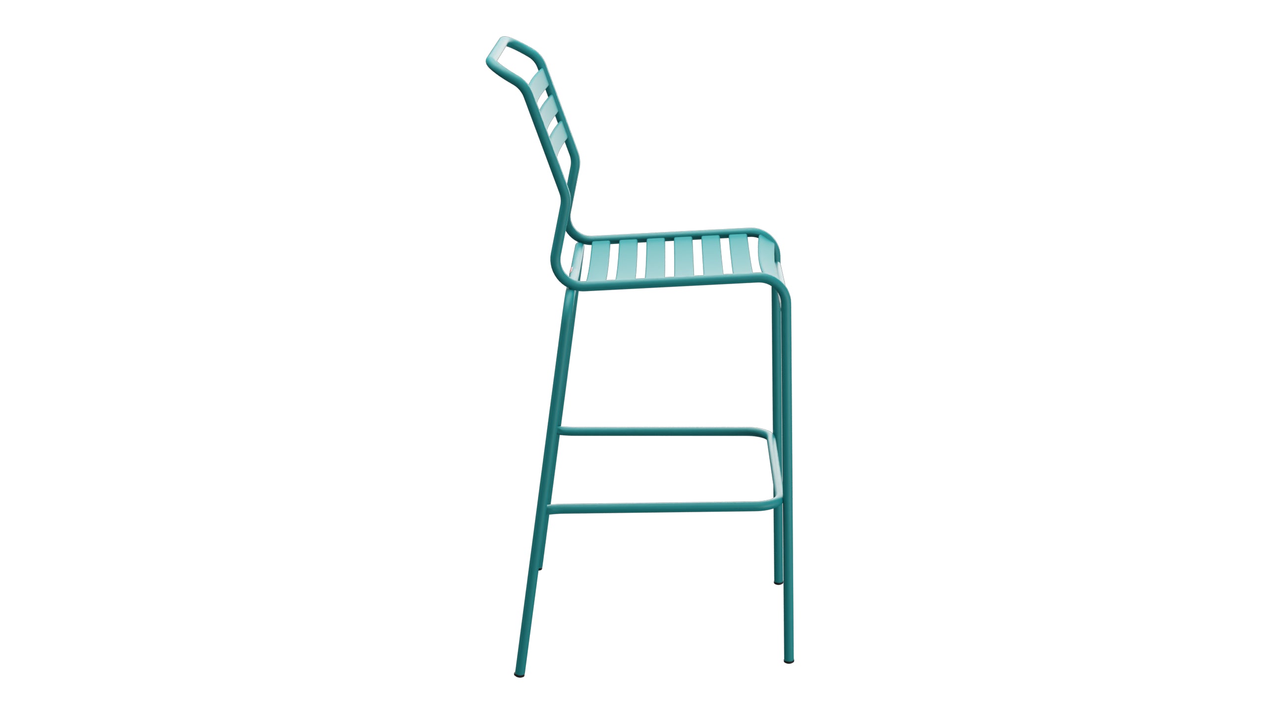 Säntis Lättli-Barstuhl Outdoor ohne Armlehne in Kaliblau präsentiert im Onlineshop von KAQTU Design AG. Outdoor-Barstuhl ist von Schaffner