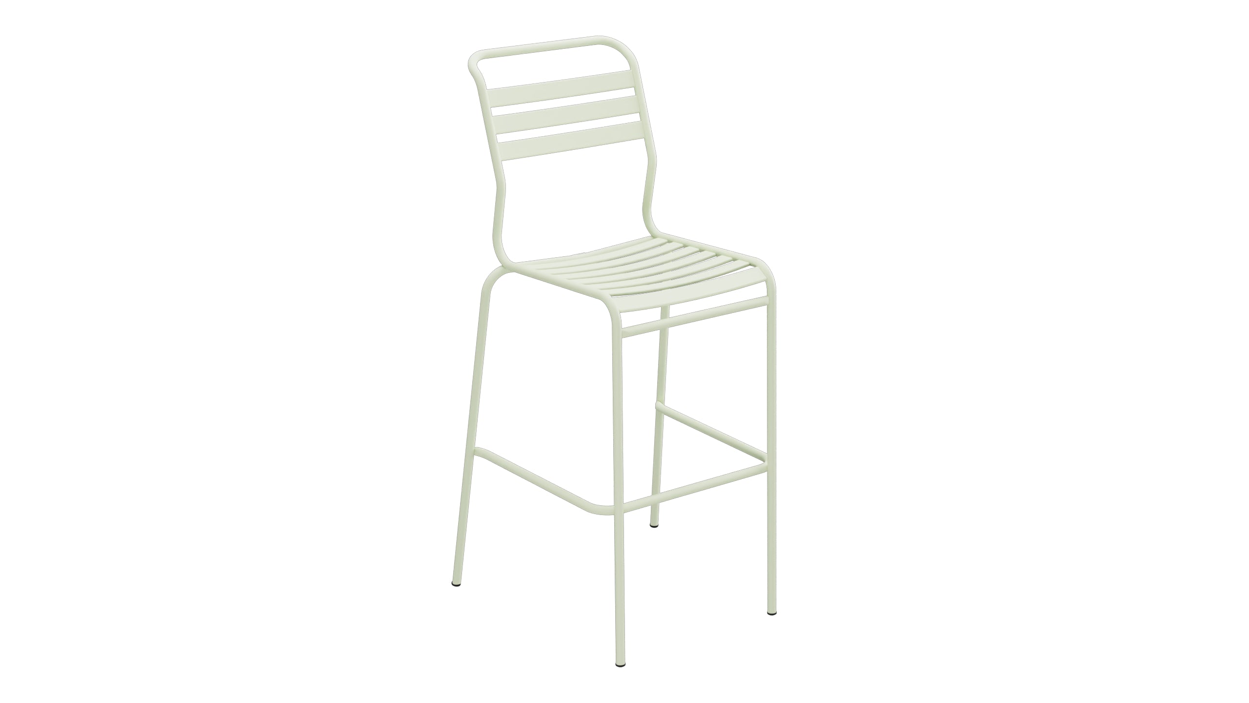 Säntis Lättli-Barstuhl Outdoor ohne Armlehne in Pastellgrün präsentiert im Onlineshop von KAQTU Design AG. Outdoor-Barstuhl ist von Schaffner