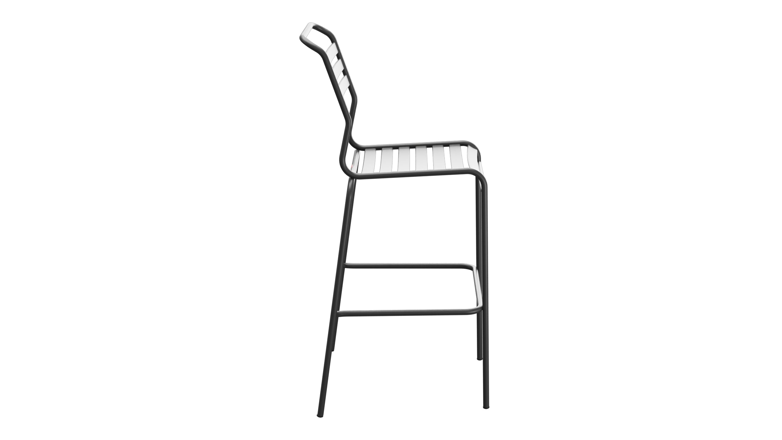 Säntis Lättli-Barstuhl Outdoor ohne Armlehne in Anthrazit präsentiert im Onlineshop von KAQTU Design AG. Outdoor-Barstuhl ist von Schaffner