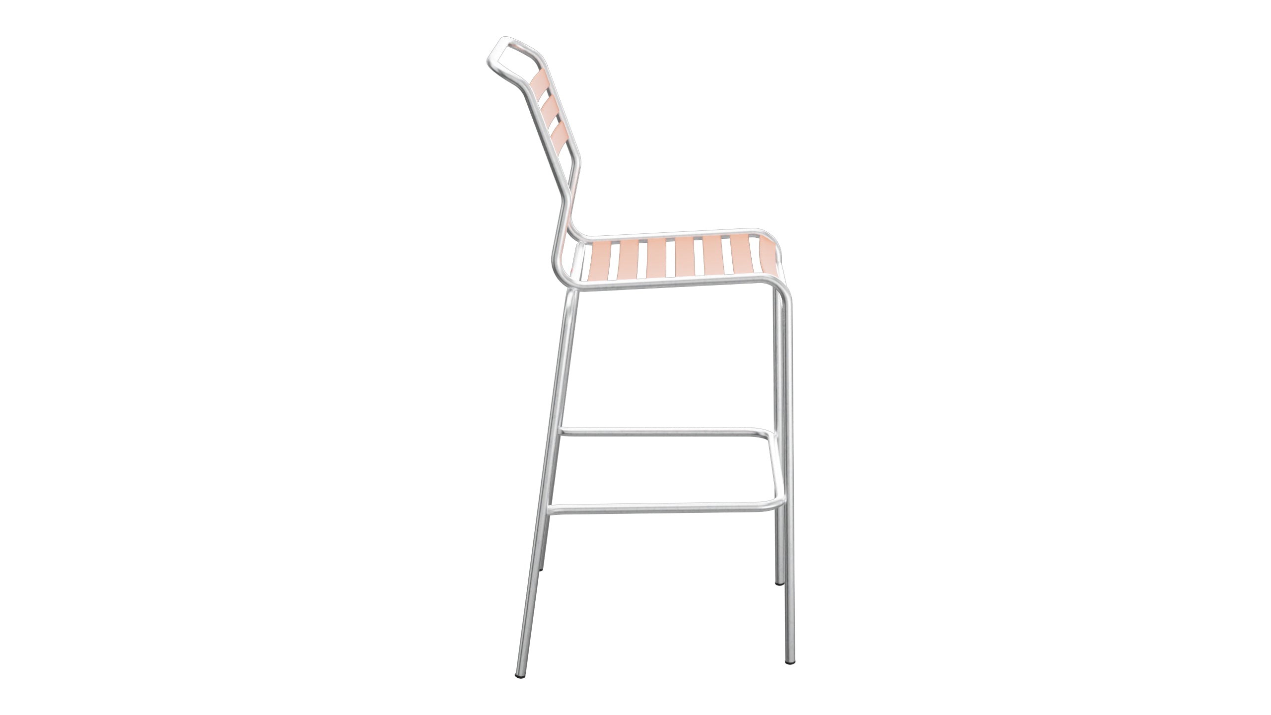 Säntis Lättli-Barstuhl Outdoor ohne Armlehne in Pastellterracotta präsentiert im Onlineshop von KAQTU Design AG. Outdoor-Barstuhl ist von Schaffner