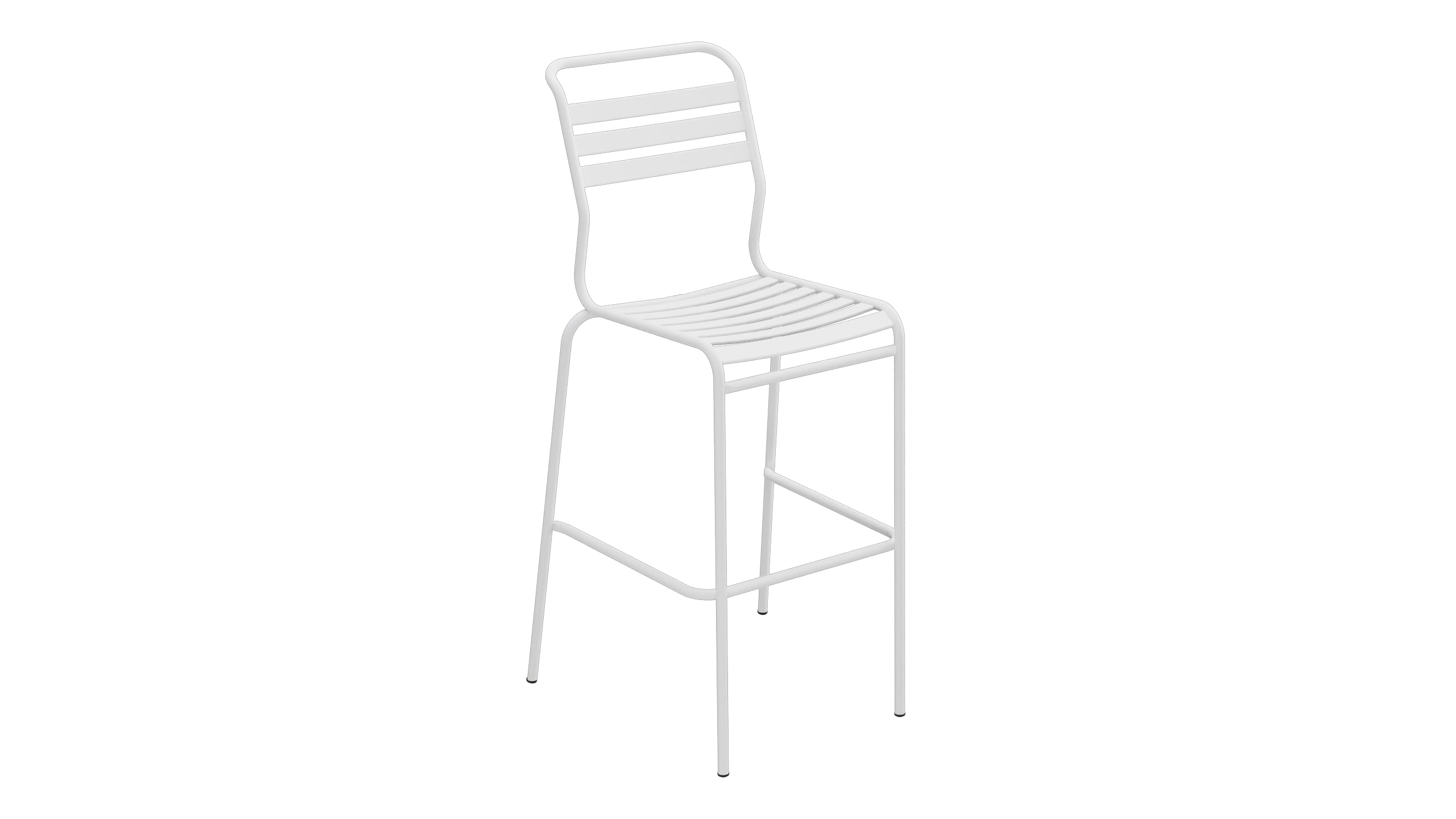 Säntis Lättli-Barstuhl Outdoor ohne Armlehne in Weiss präsentiert im Onlineshop von KAQTU Design AG. Outdoor-Barstuhl ist von Schaffner