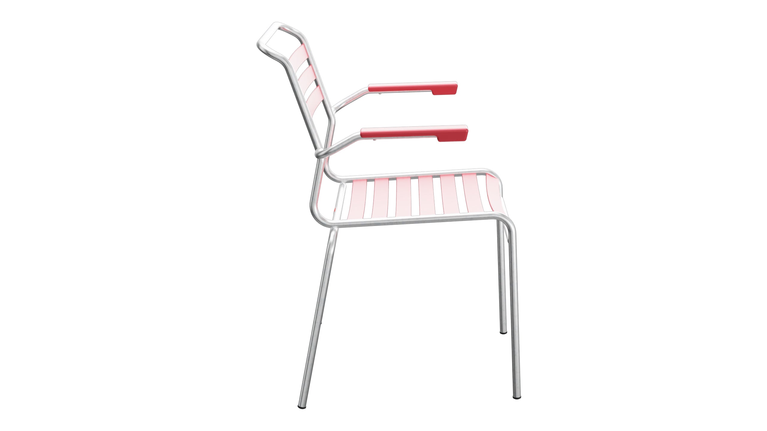 Säntis Lättli-Gartenstuhl mit Armlehne in Ahornrot präsentiert im Onlineshop von KAQTU Design AG. Gartenstuhl mit Armlehnen ist von Schaffner