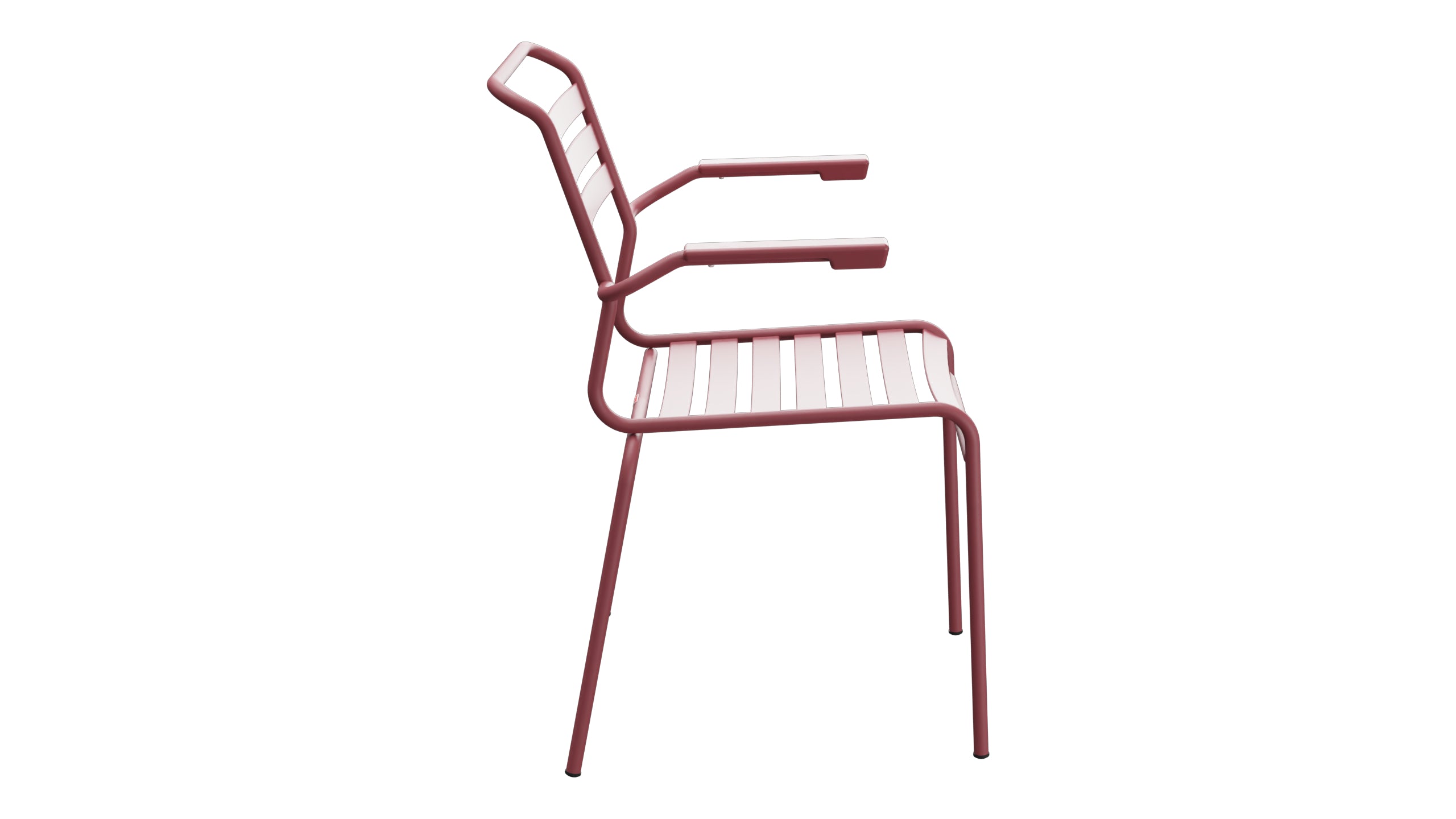 Säntis Lättli-Gartenstuhl mit Armlehne in Bordeaux präsentiert im Onlineshop von KAQTU Design AG. Gartenstuhl mit Armlehnen ist von Schaffner