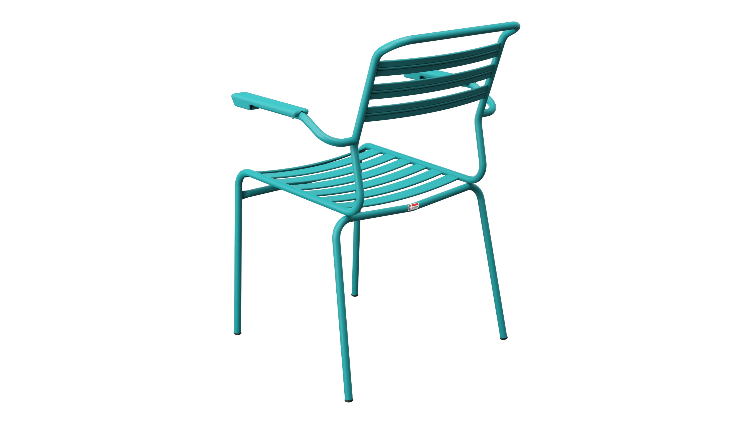 Säntis Lättli-Gartenstuhl mit Armlehne in Kaliblau präsentiert im Onlineshop von KAQTU Design AG. Gartenstuhl mit Armlehnen ist von Schaffner