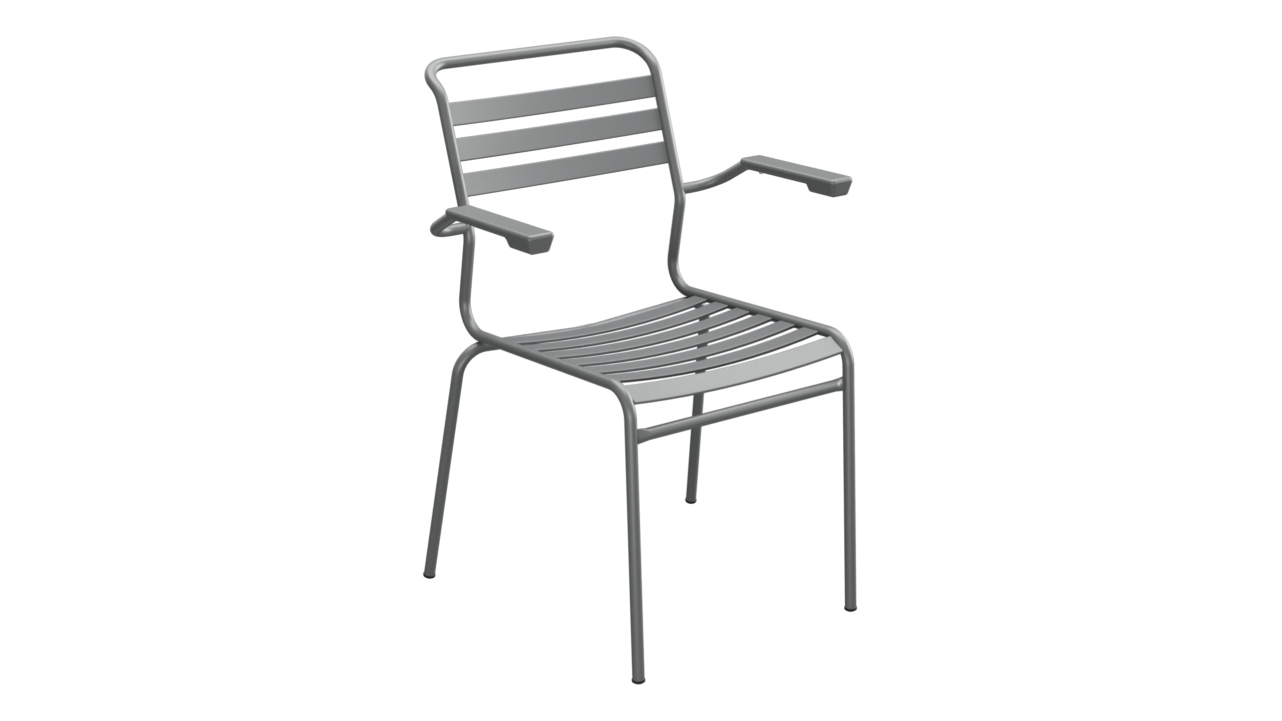 Säntis Lättli-Gartenstuhl mit Armlehne in Graphit präsentiert im Onlineshop von KAQTU Design AG. Gartenstuhl mit Armlehnen ist von Schaffner