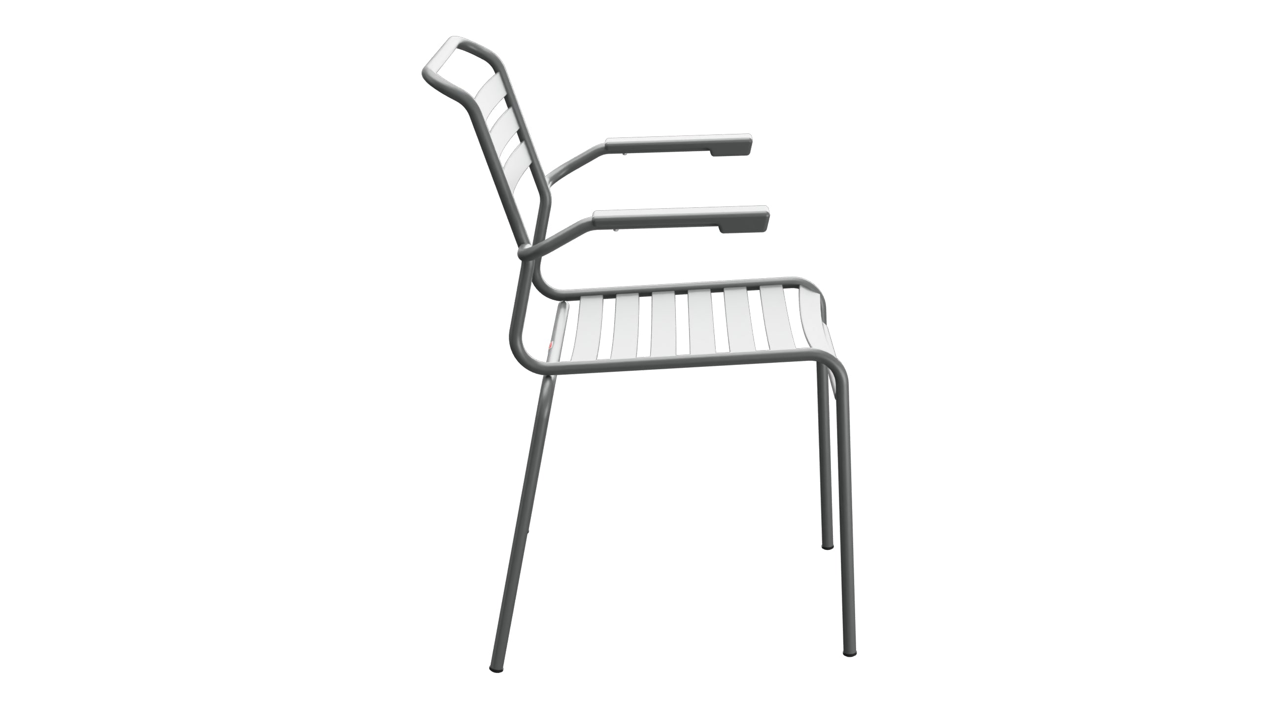 Säntis Lättli-Gartenstuhl mit Armlehne in Graphit präsentiert im Onlineshop von KAQTU Design AG. Gartenstuhl mit Armlehnen ist von Schaffner
