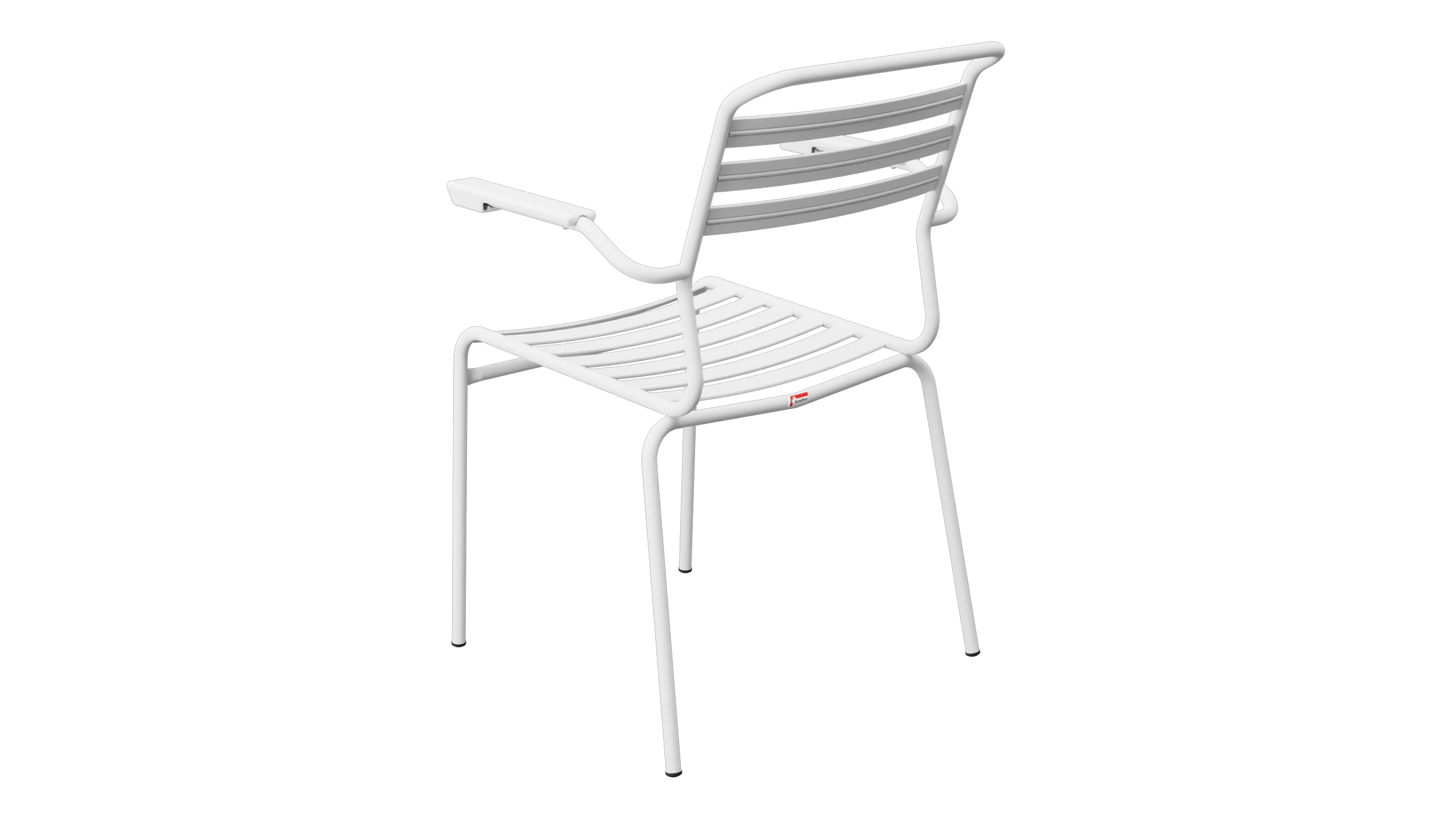Säntis Lättli-Gartenstuhl mit Armlehne in Weiss präsentiert im Onlineshop von KAQTU Design AG. Gartenstuhl mit Armlehnen ist von Schaffner