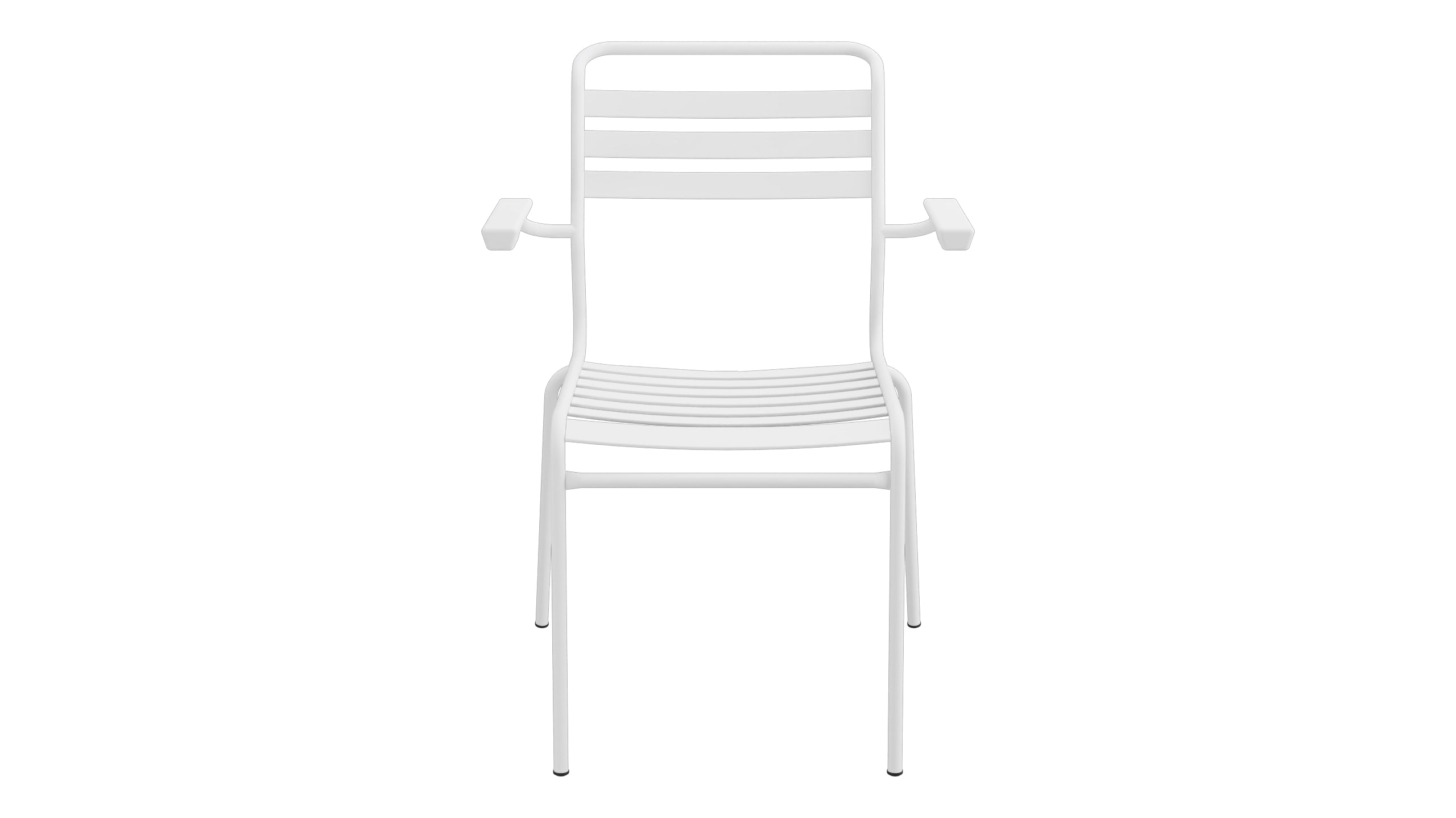 Säntis Lättli-Gartenstuhl mit Armlehne in Weiss präsentiert im Onlineshop von KAQTU Design AG. Gartenstuhl mit Armlehnen ist von Schaffner