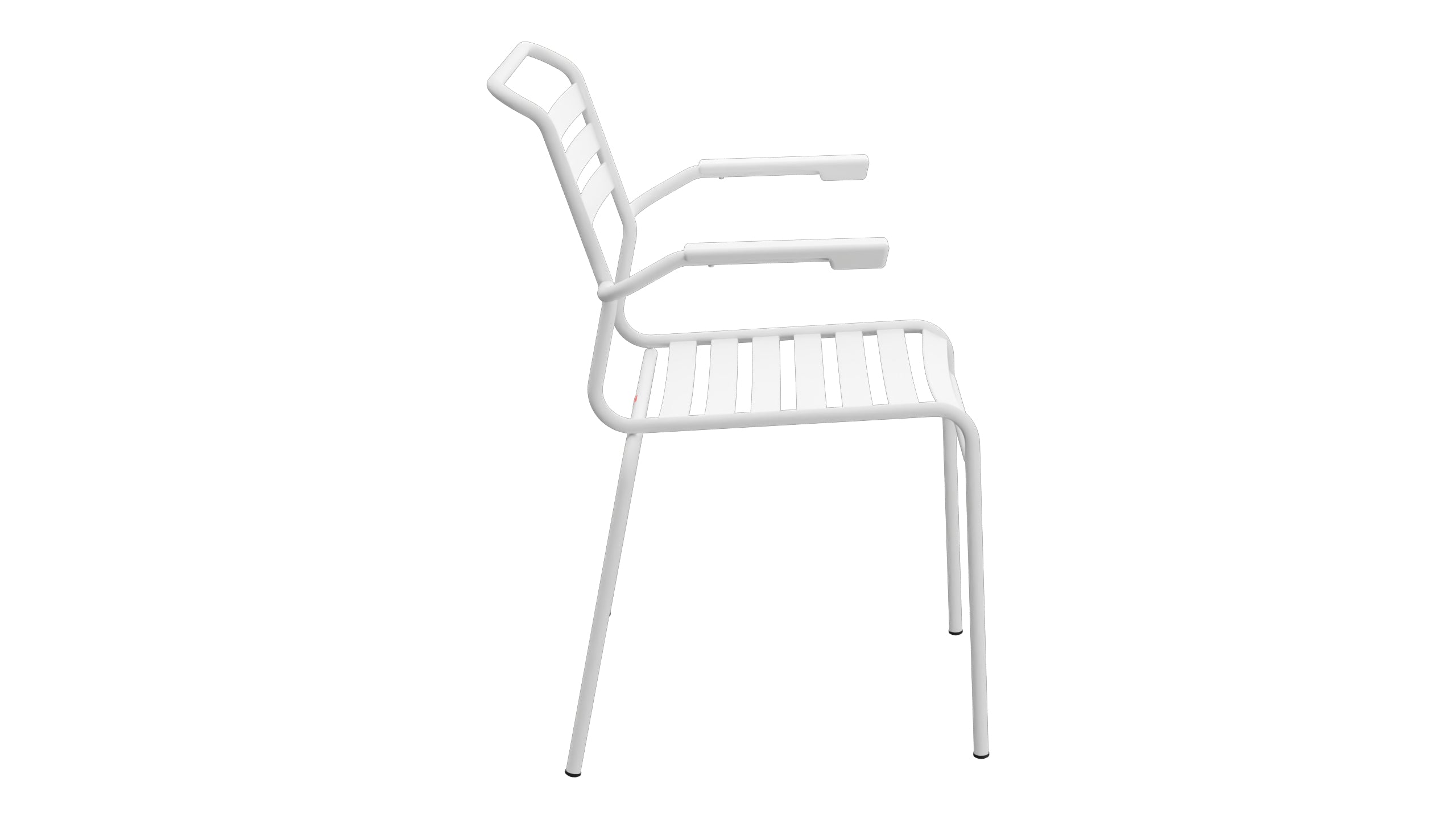 Säntis Lättli-Gartenstuhl mit Armlehne in Weiss präsentiert im Onlineshop von KAQTU Design AG. Gartenstuhl mit Armlehnen ist von Schaffner
