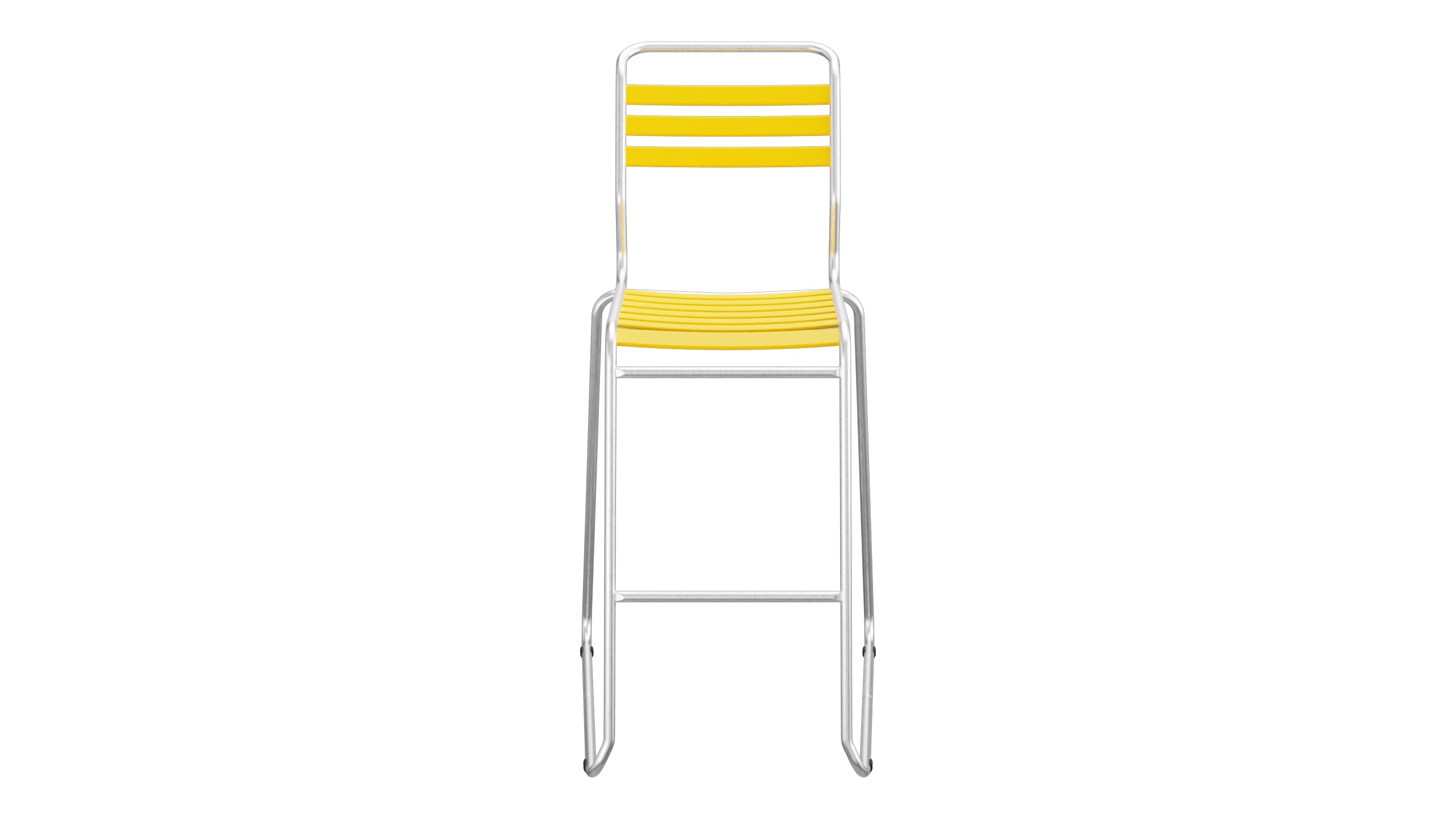 Säntis Lättli-Barstuhl ohne Armlehne Kufen in Gelb präsentiert im Onlineshop von KAQTU Design AG. Outdoor-Barstuhl ist von Schaffner