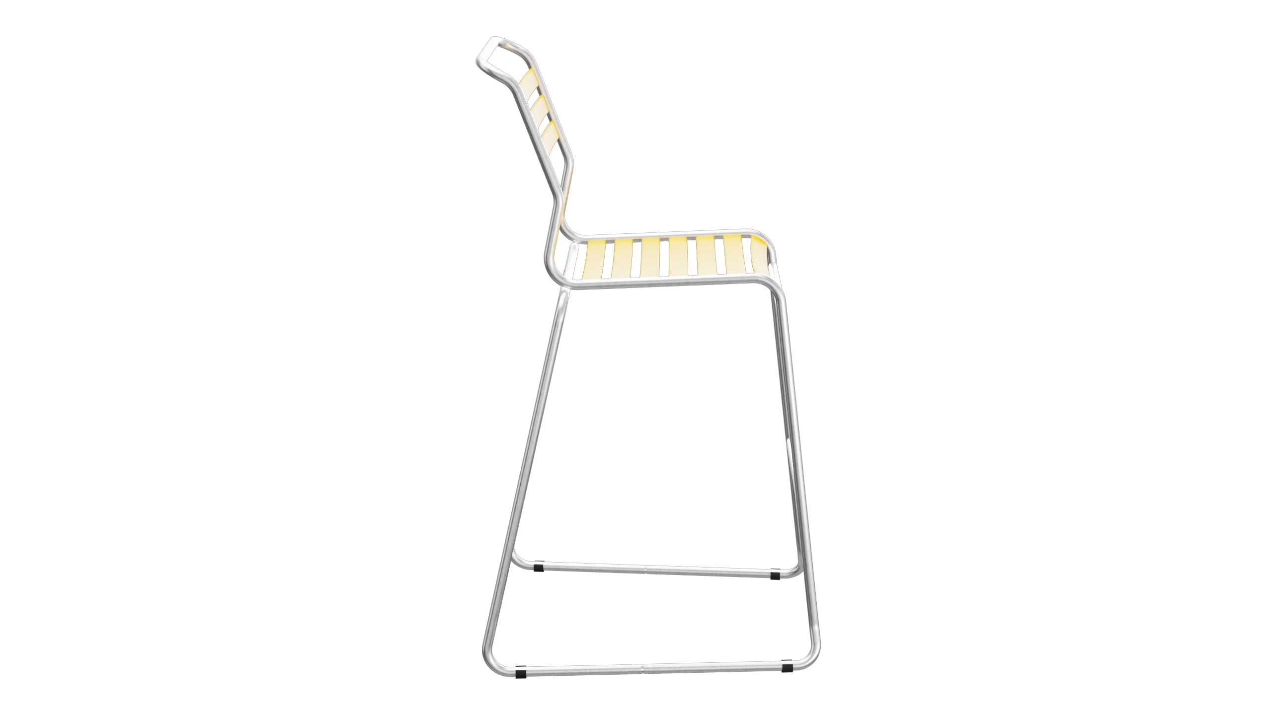 Säntis Lättli-Barstuhl ohne Armlehne Kufen in Gelb präsentiert im Onlineshop von KAQTU Design AG. Outdoor-Barstuhl ist von Schaffner