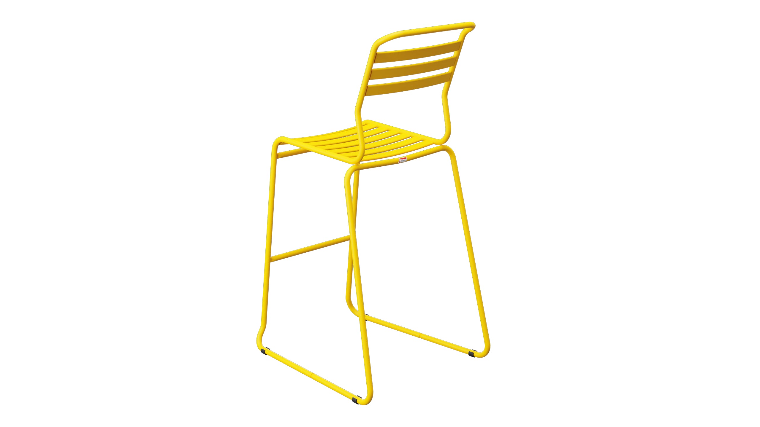 Säntis Lättli-Barstuhl ohne Armlehne Kufen in Gelb präsentiert im Onlineshop von KAQTU Design AG. Outdoor-Barstuhl ist von Schaffner