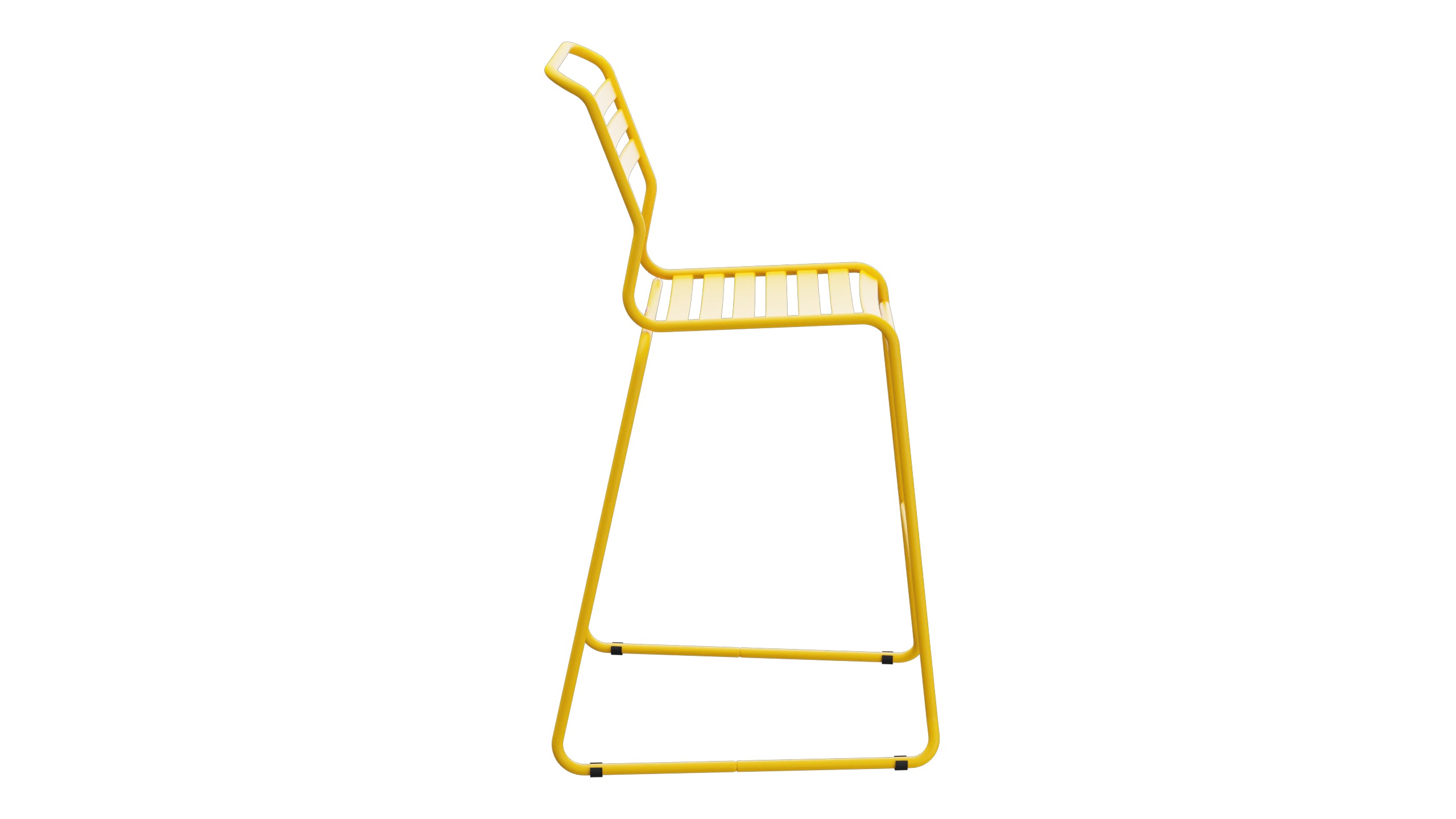Säntis Lättli-Barstuhl ohne Armlehne Kufen in Gelb präsentiert im Onlineshop von KAQTU Design AG. Outdoor-Barstuhl ist von Schaffner