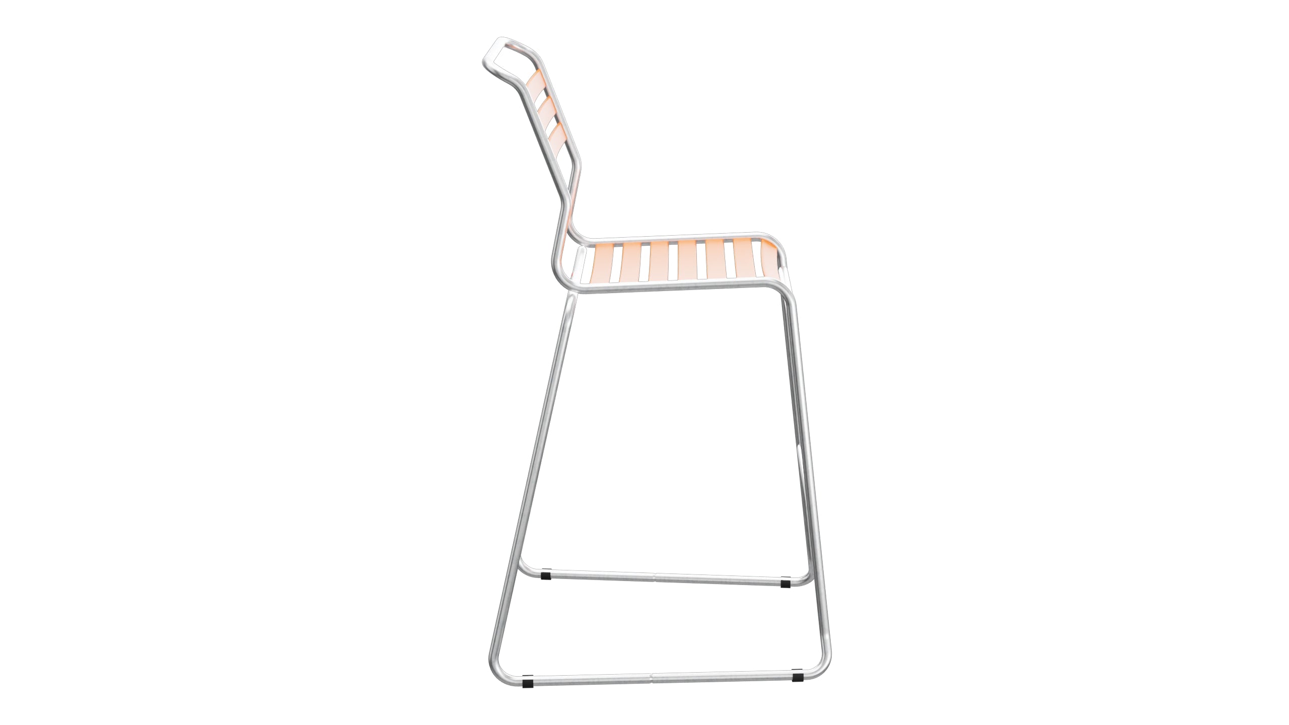 Säntis Lättli-Barstuhl ohne Armlehne Kufen in Orange präsentiert im Onlineshop von KAQTU Design AG. Outdoor-Barstuhl ist von Schaffner