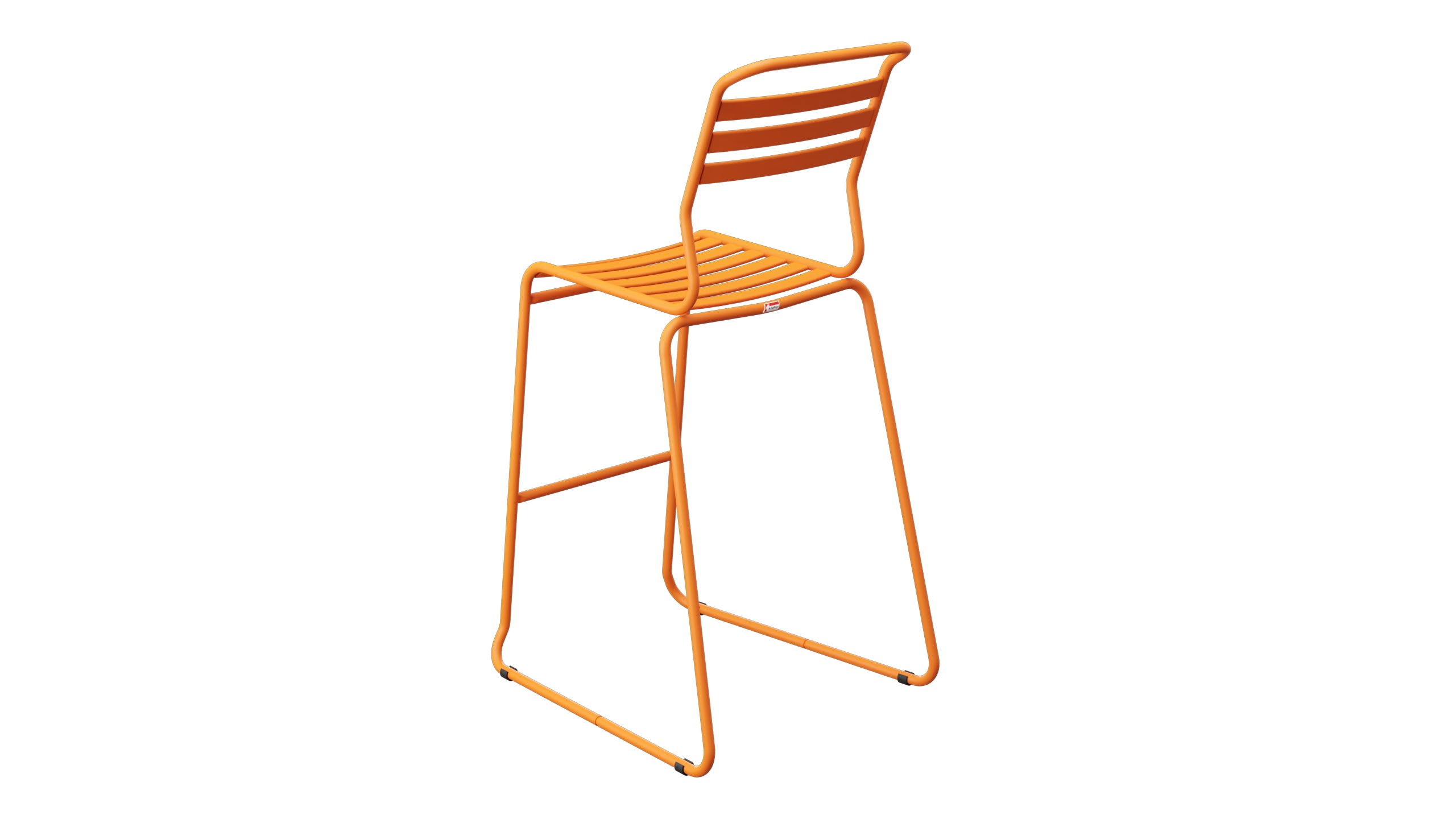 Säntis Lättli-Barstuhl ohne Armlehne Kufen in Orange präsentiert im Onlineshop von KAQTU Design AG. Outdoor-Barstuhl ist von Schaffner