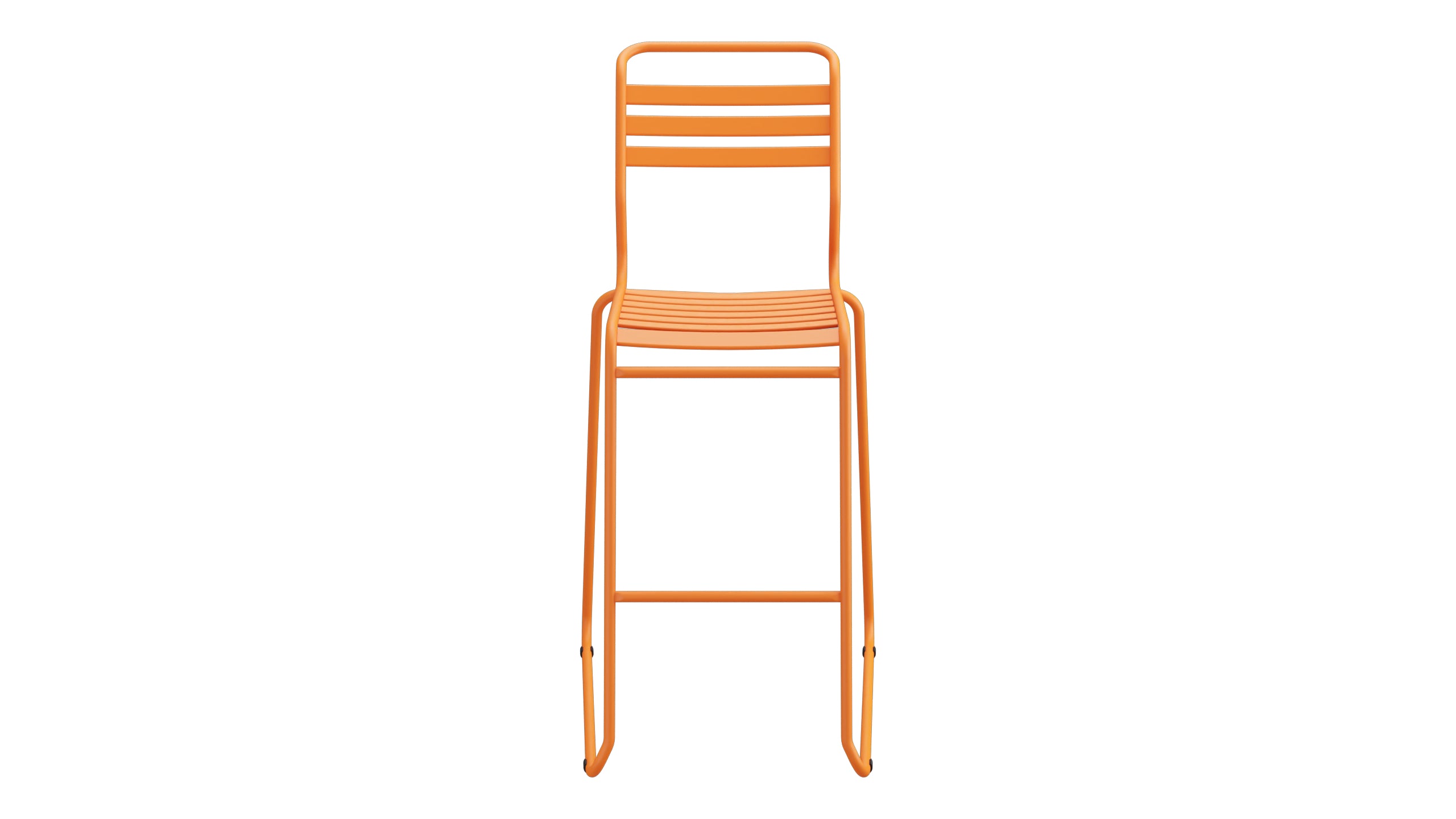 Säntis Lättli-Barstuhl ohne Armlehne Kufen in Orange präsentiert im Onlineshop von KAQTU Design AG. Outdoor-Barstuhl ist von Schaffner