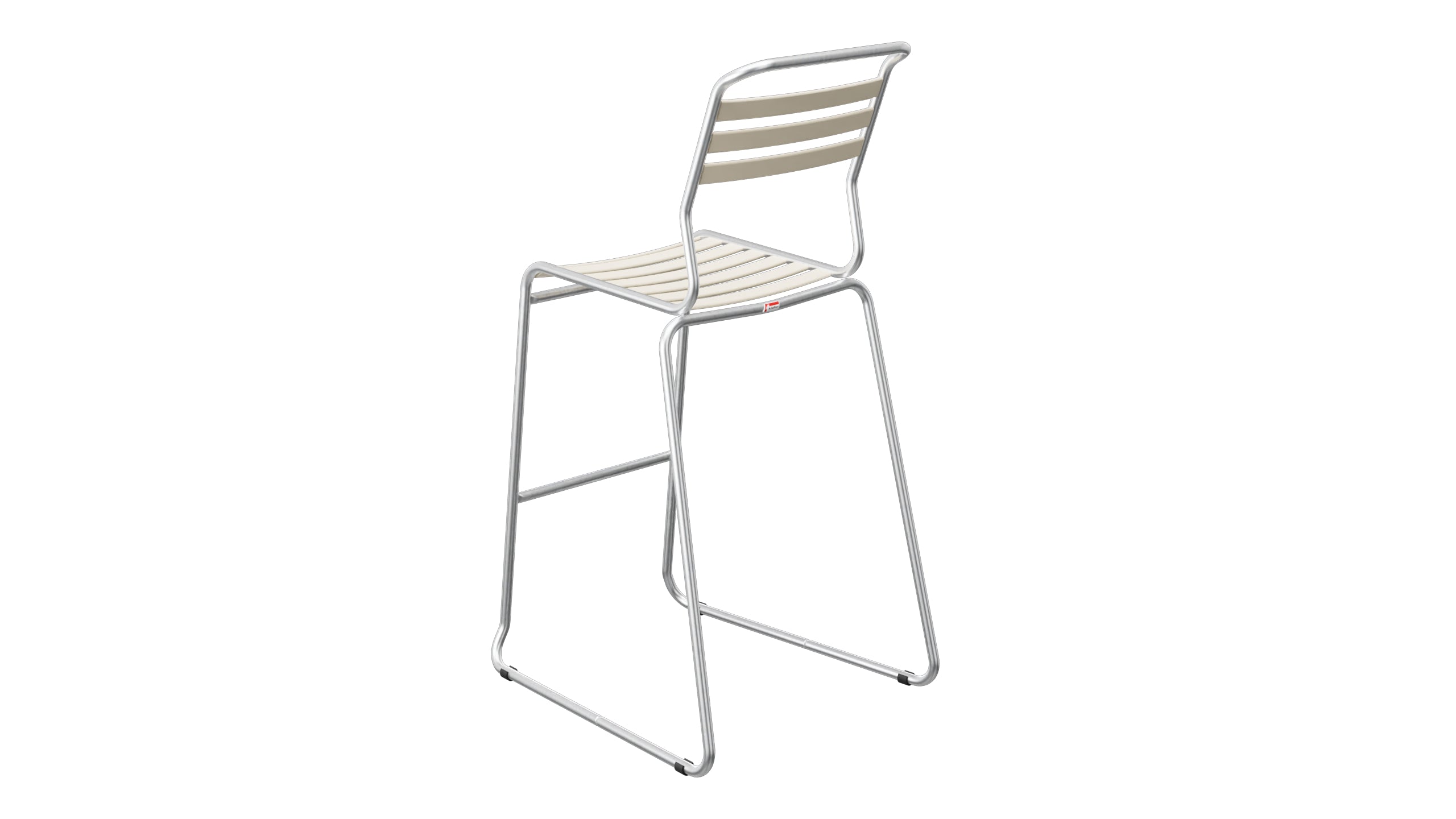 Säntis Lättli-Barstuhl ohne Armlehne Kufen in Pastellsand präsentiert im Onlineshop von KAQTU Design AG. Outdoor-Barstuhl ist von Schaffner
