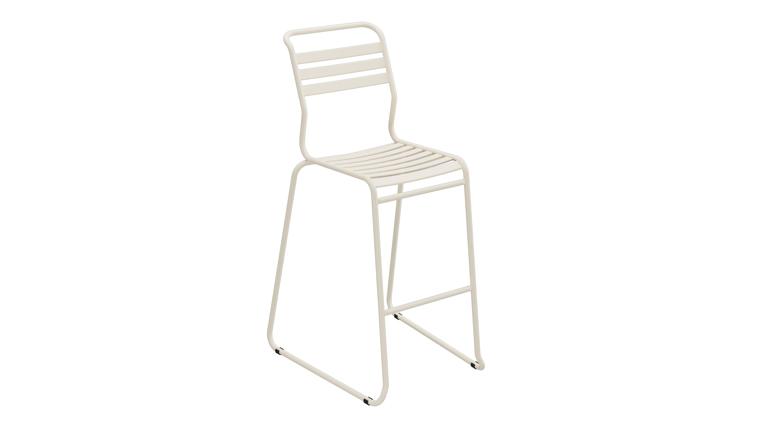 Säntis Lättli-Barstuhl ohne Armlehne Kufen in Pastellsand präsentiert im Onlineshop von KAQTU Design AG. Outdoor-Barstuhl ist von Schaffner