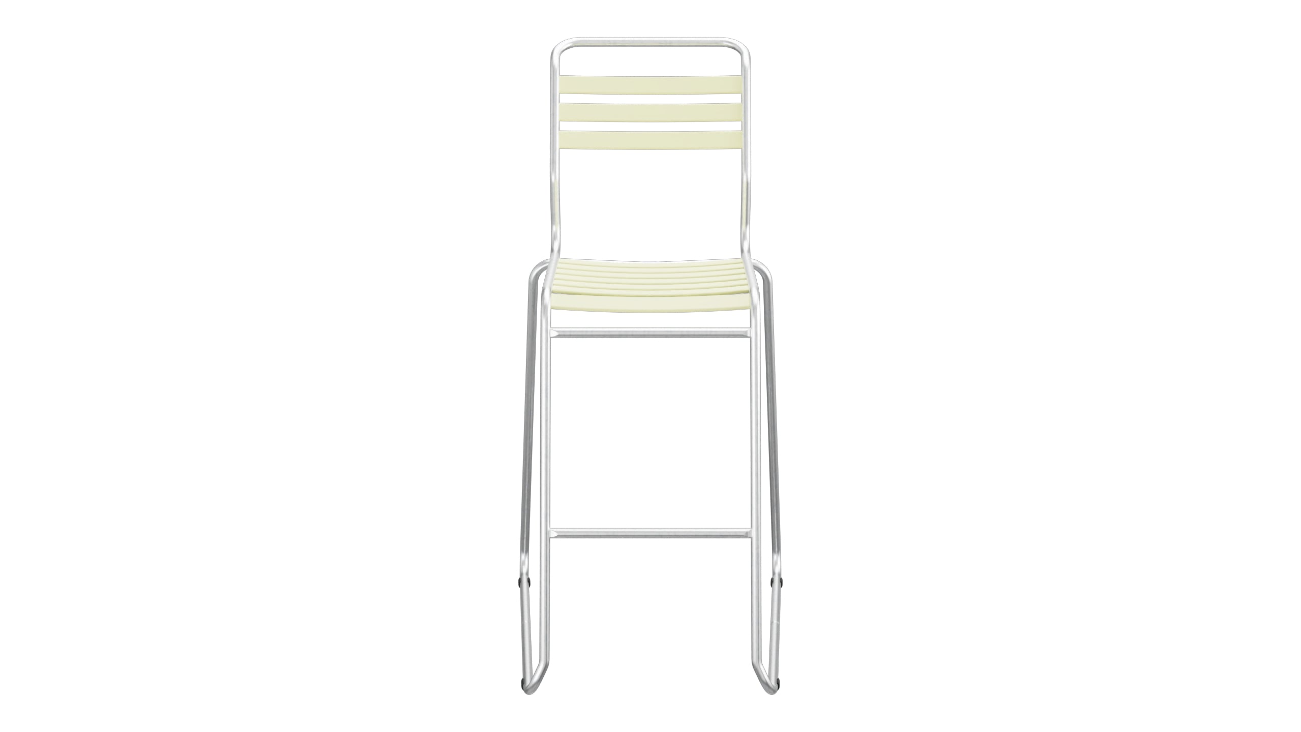 Säntis Lättli-Barstuhl ohne Armlehne Kufen in Buchsbaumgelb präsentiert im Onlineshop von KAQTU Design AG. Outdoor-Barstuhl ist von Schaffner